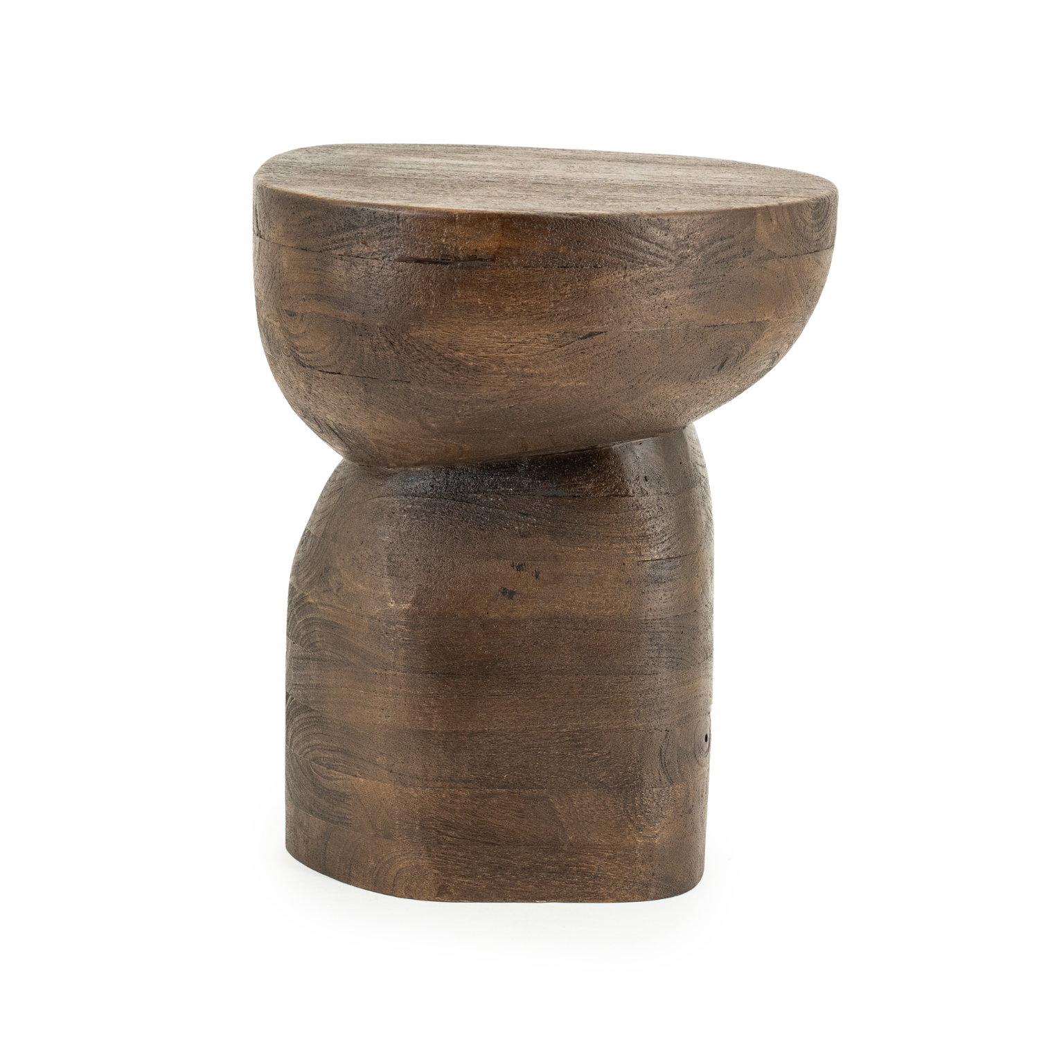 Beistelltisch COBBLE dunkelbraunes Mangoholz