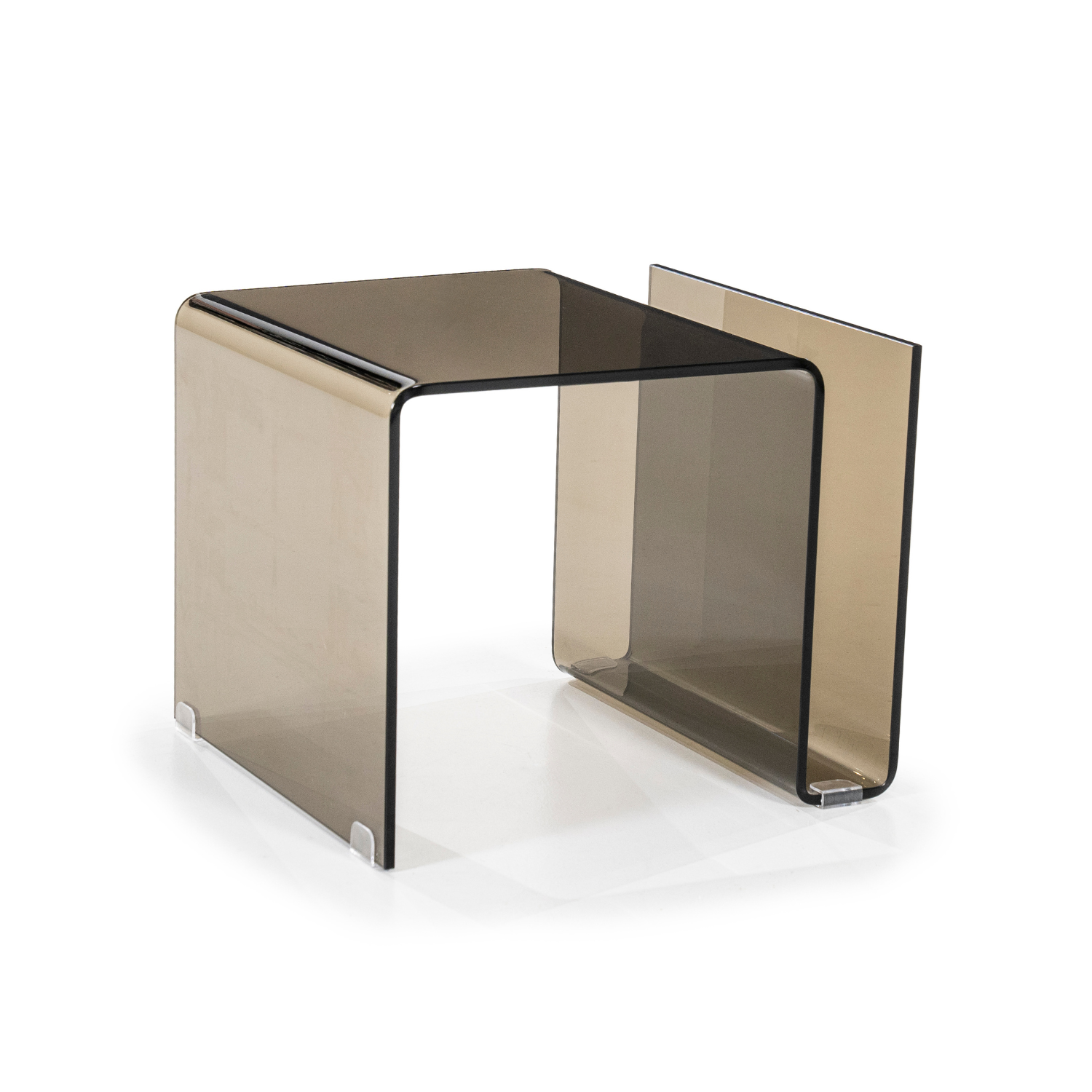 Beistelltisch SHADOW braunes Glas