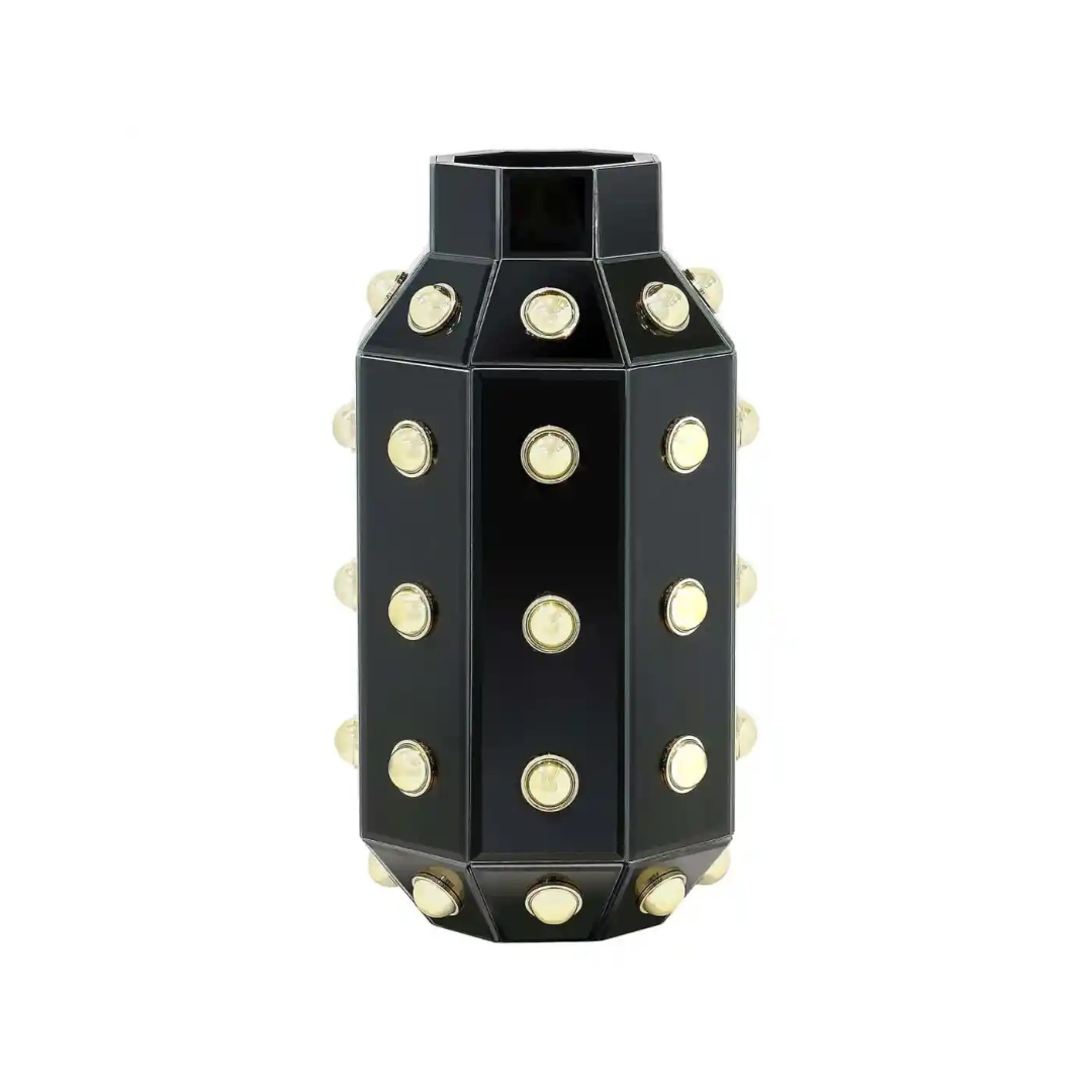 Vase JUSTA schwarz mit Gold