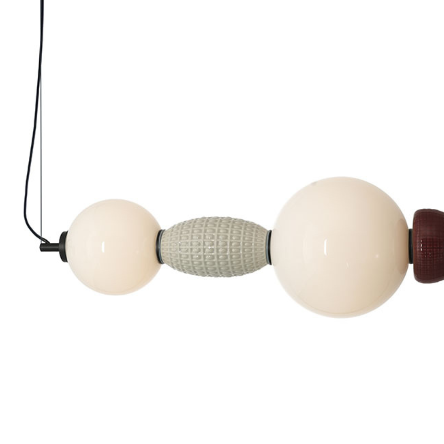 Horizontal pendant lamp GARCA cream ceramic