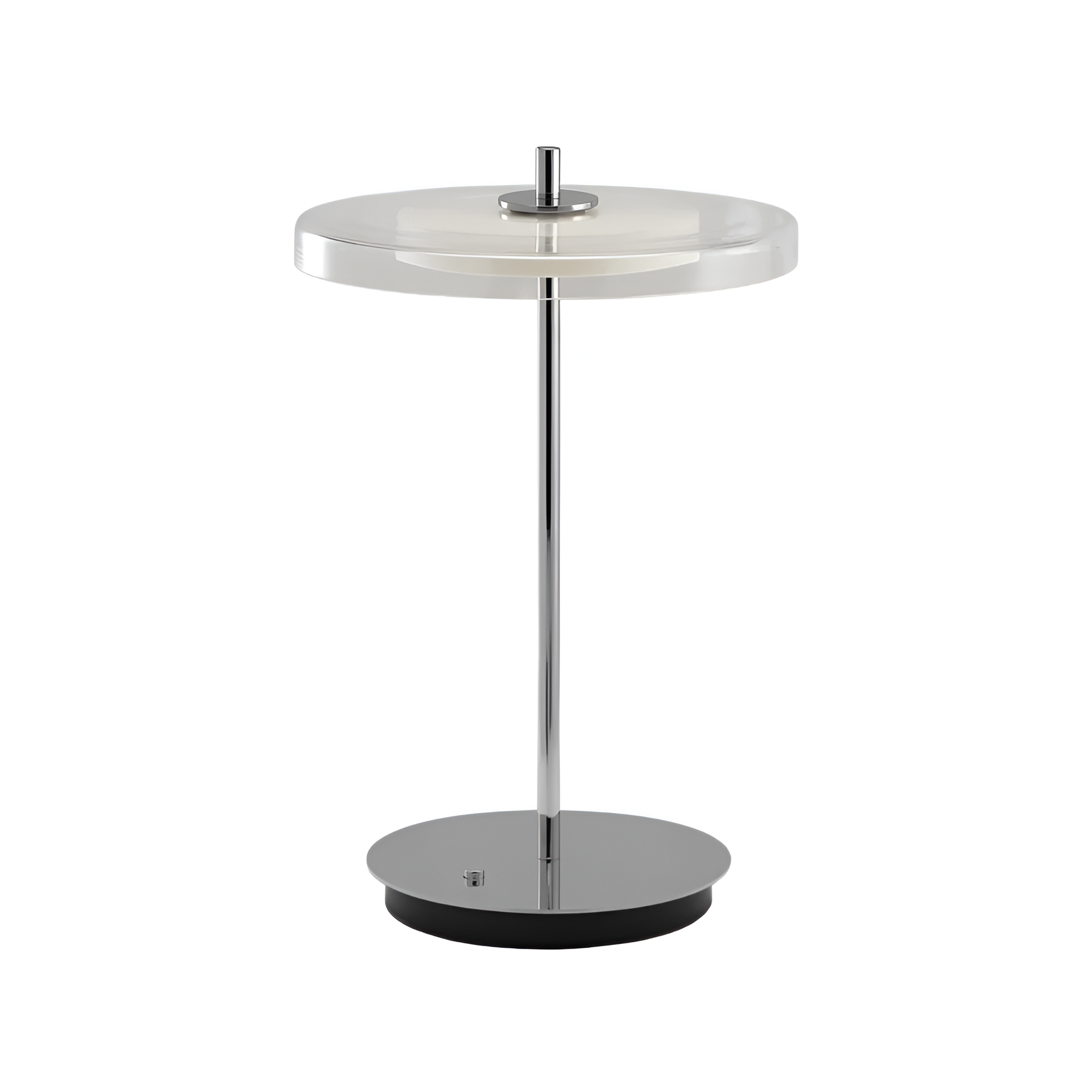 Portable lamp ASTERIA GLASS MOVE transparent with silver base
