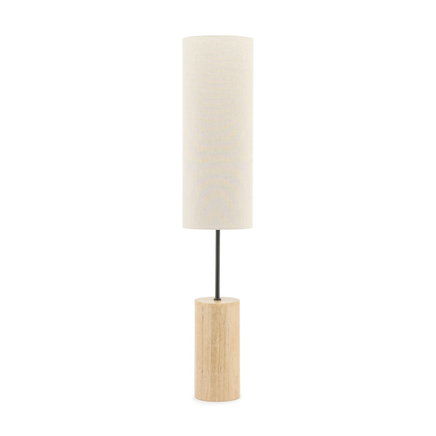 Stehlampe AMARA Travertin mit beigem Schirm