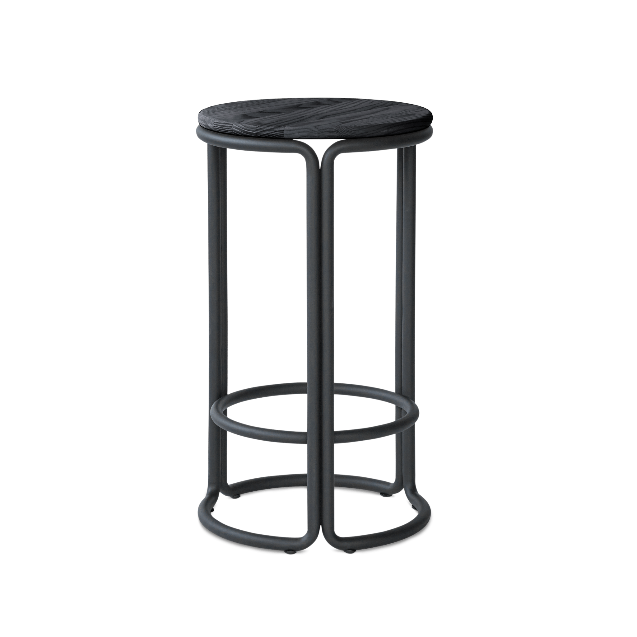 Hocker HARDIE schwarz mit schwarzem Sitz