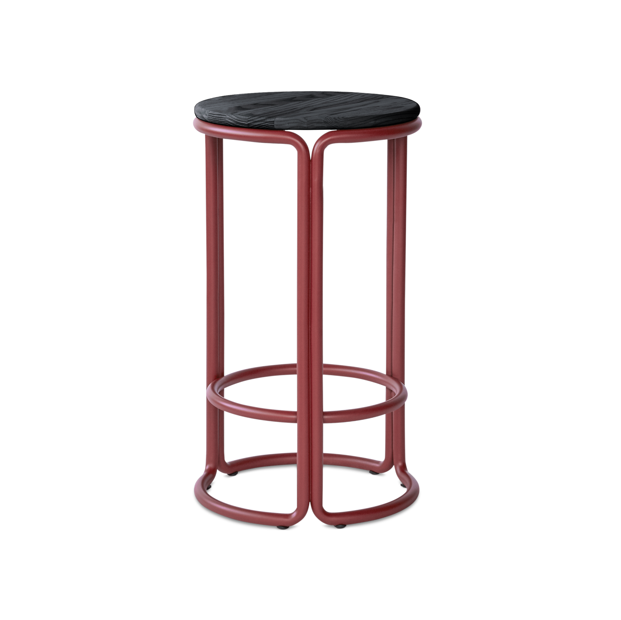 HARDIE stool red with black seat