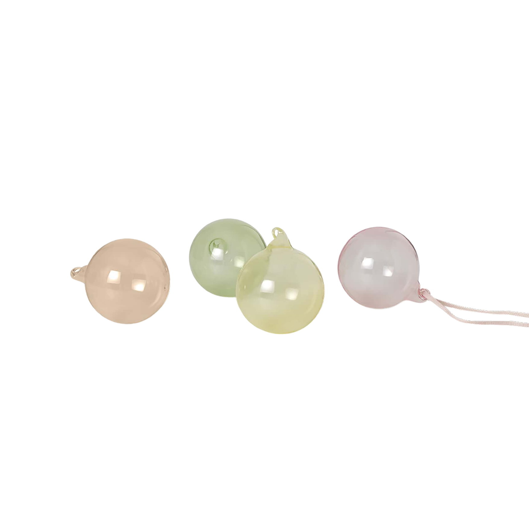 Mixed Light Christmas Ornament Set Pastel Glass