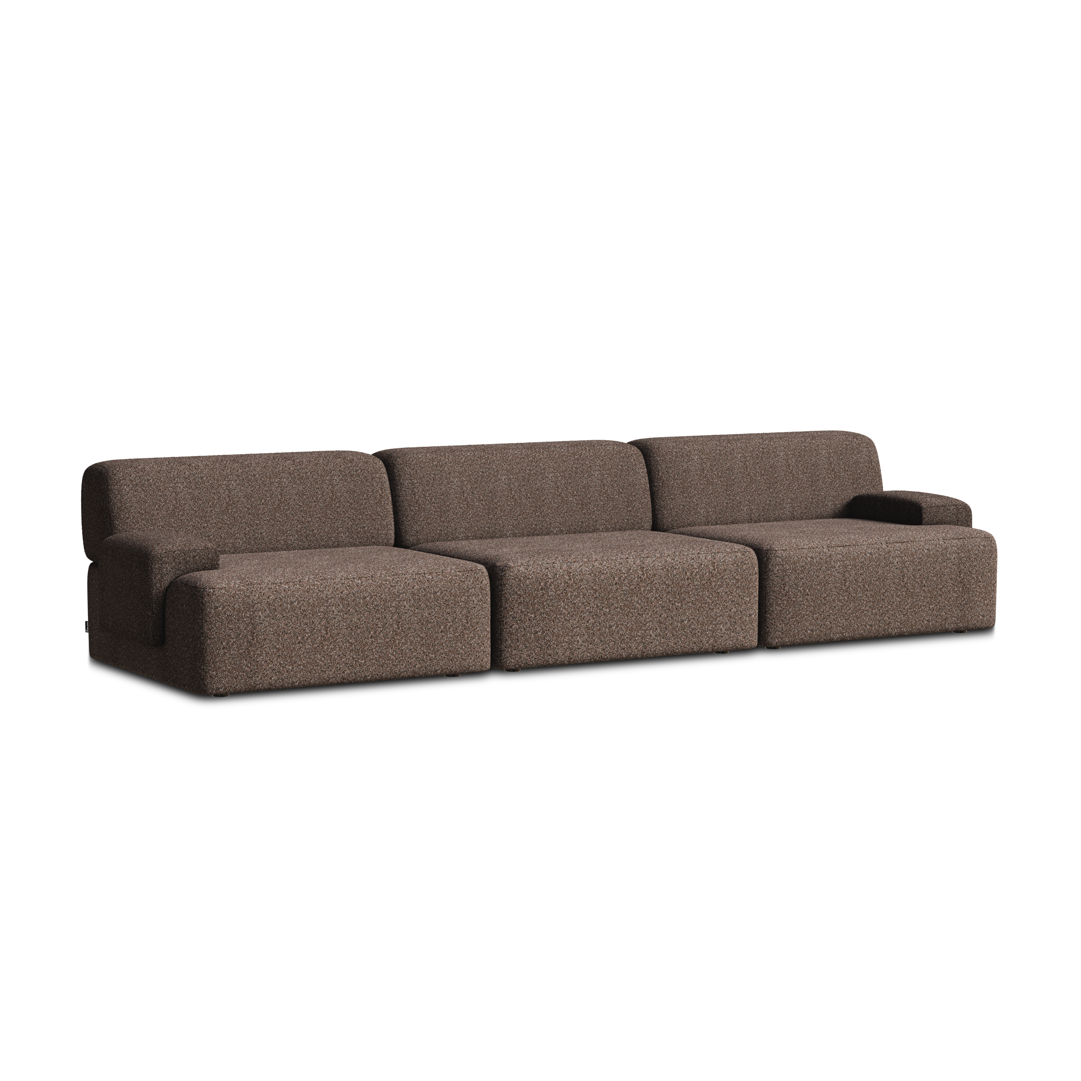 UMI brown modular 3-seater sofa