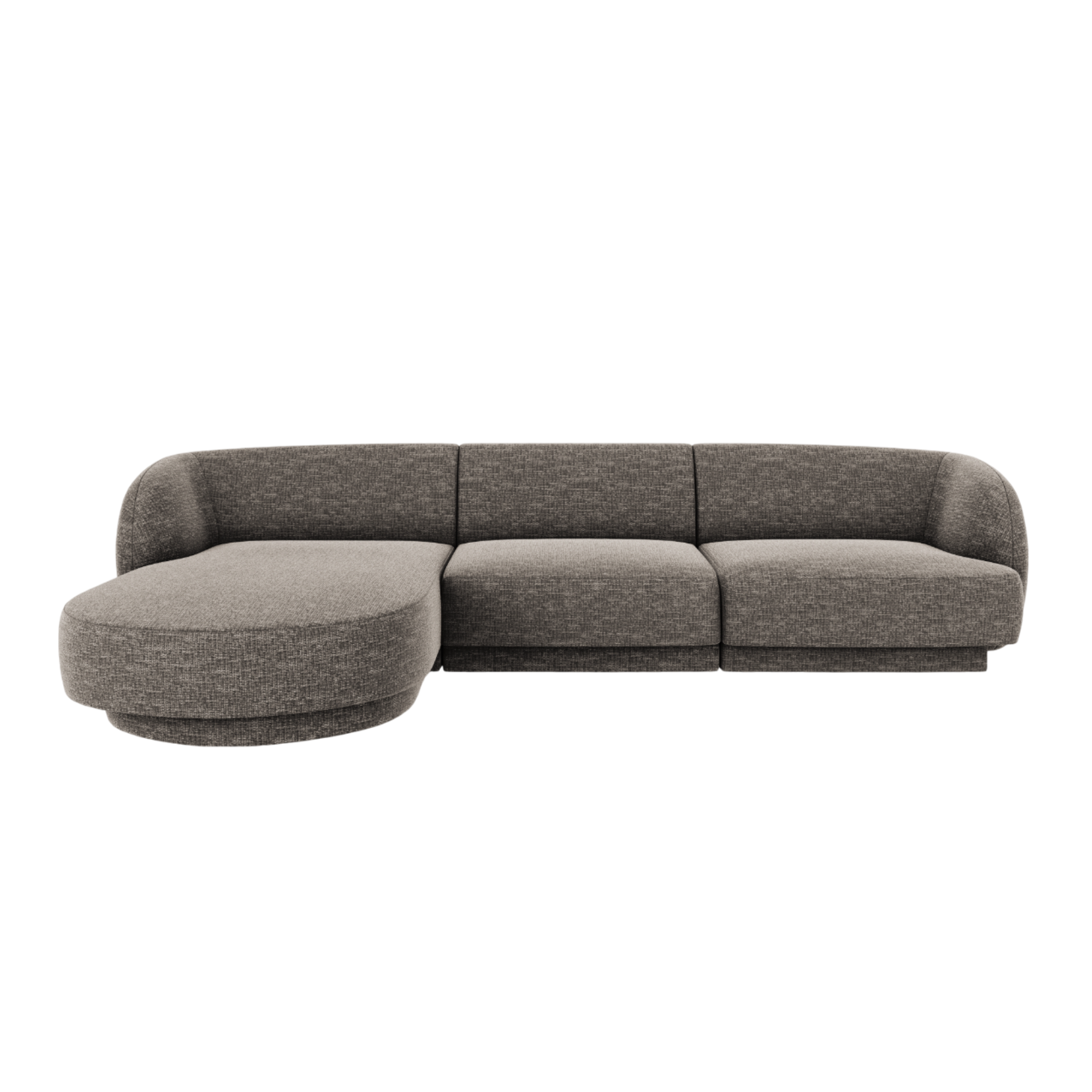 4-seater left-facing corner sofa MILEY gray chenille silky