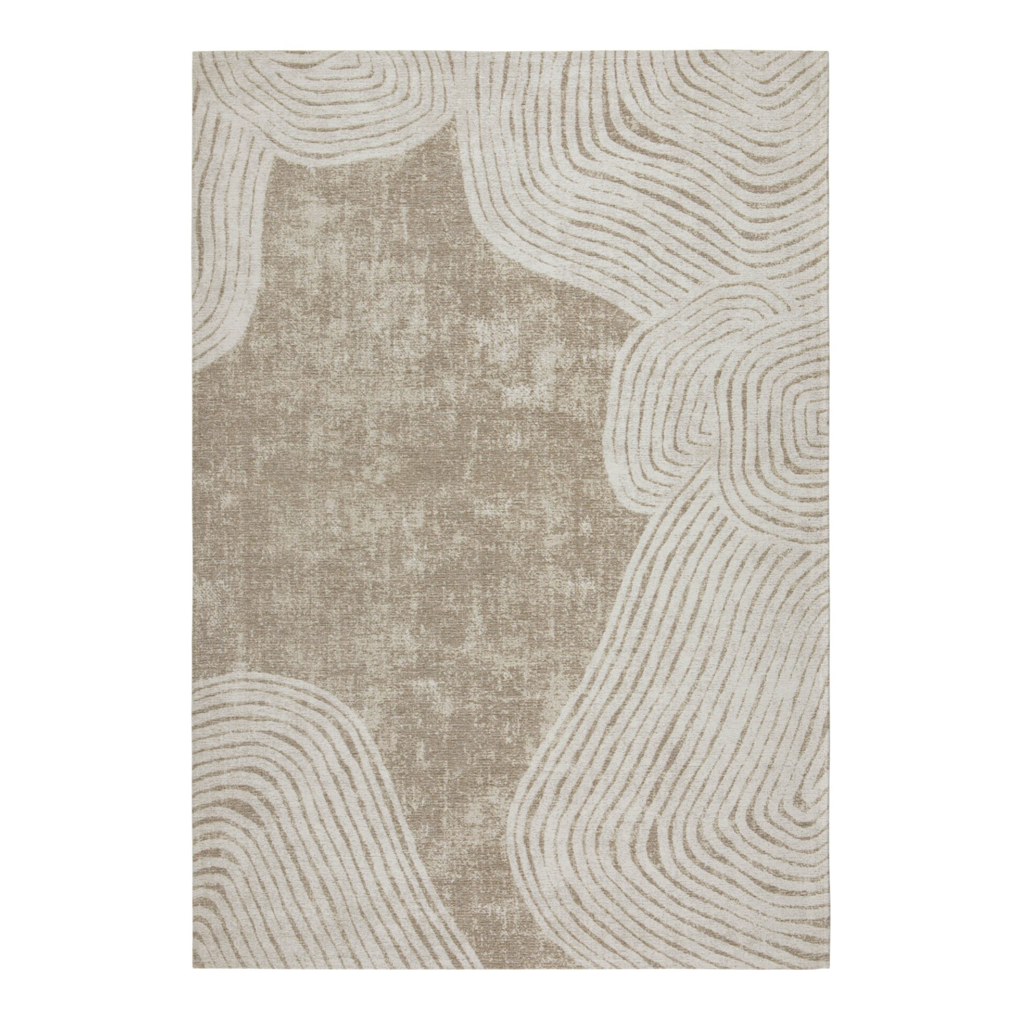 DECO RUGS Beige Carpet with Cream