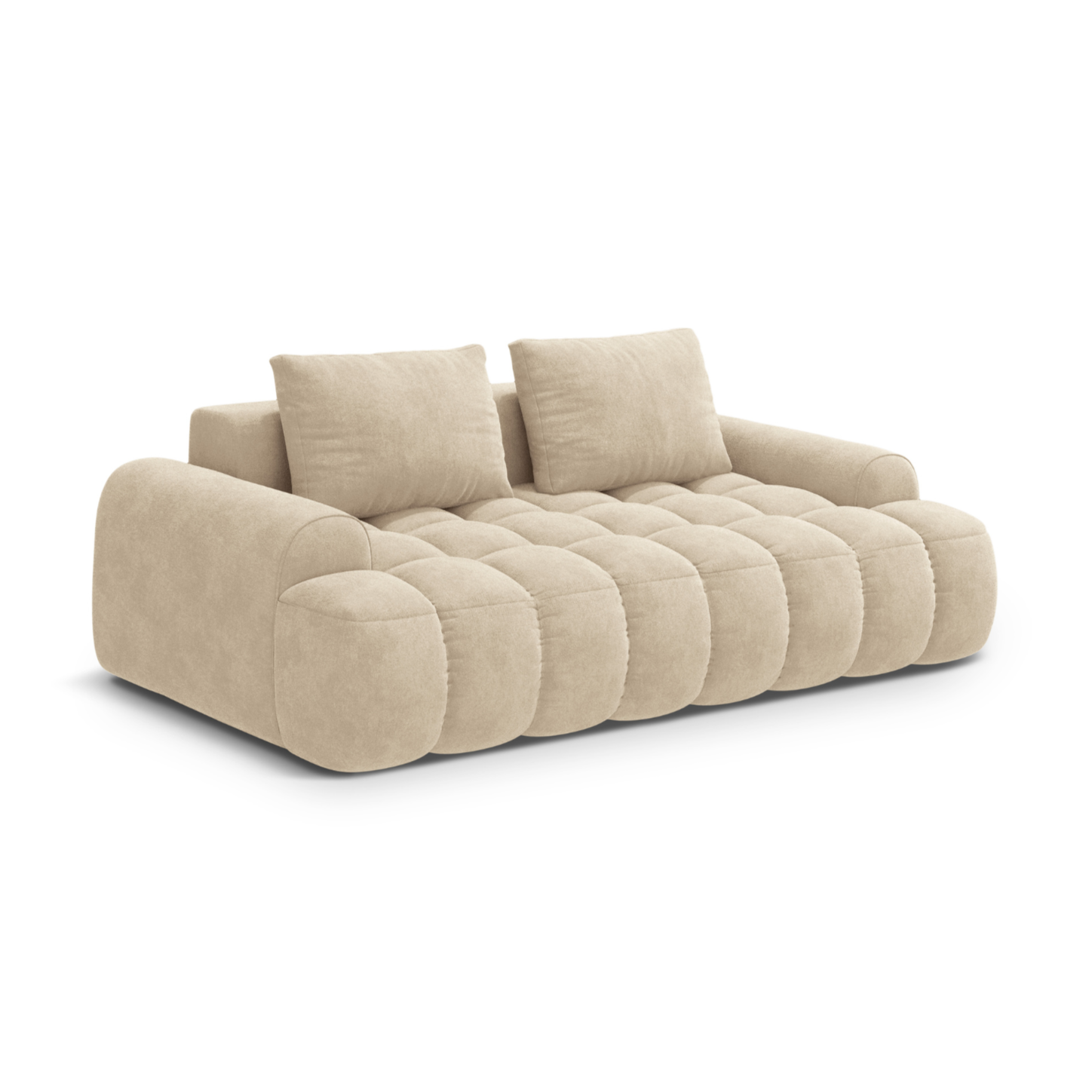 Sofa aus Samt 3-sitzig LINZ hellbeige