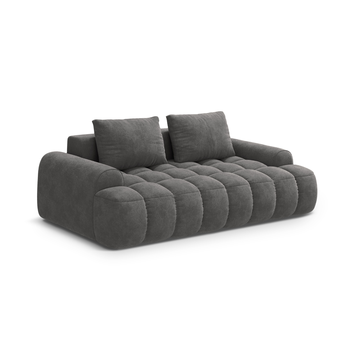 Sofa aus Samt 3-sitzig LINZ dunkelgrau