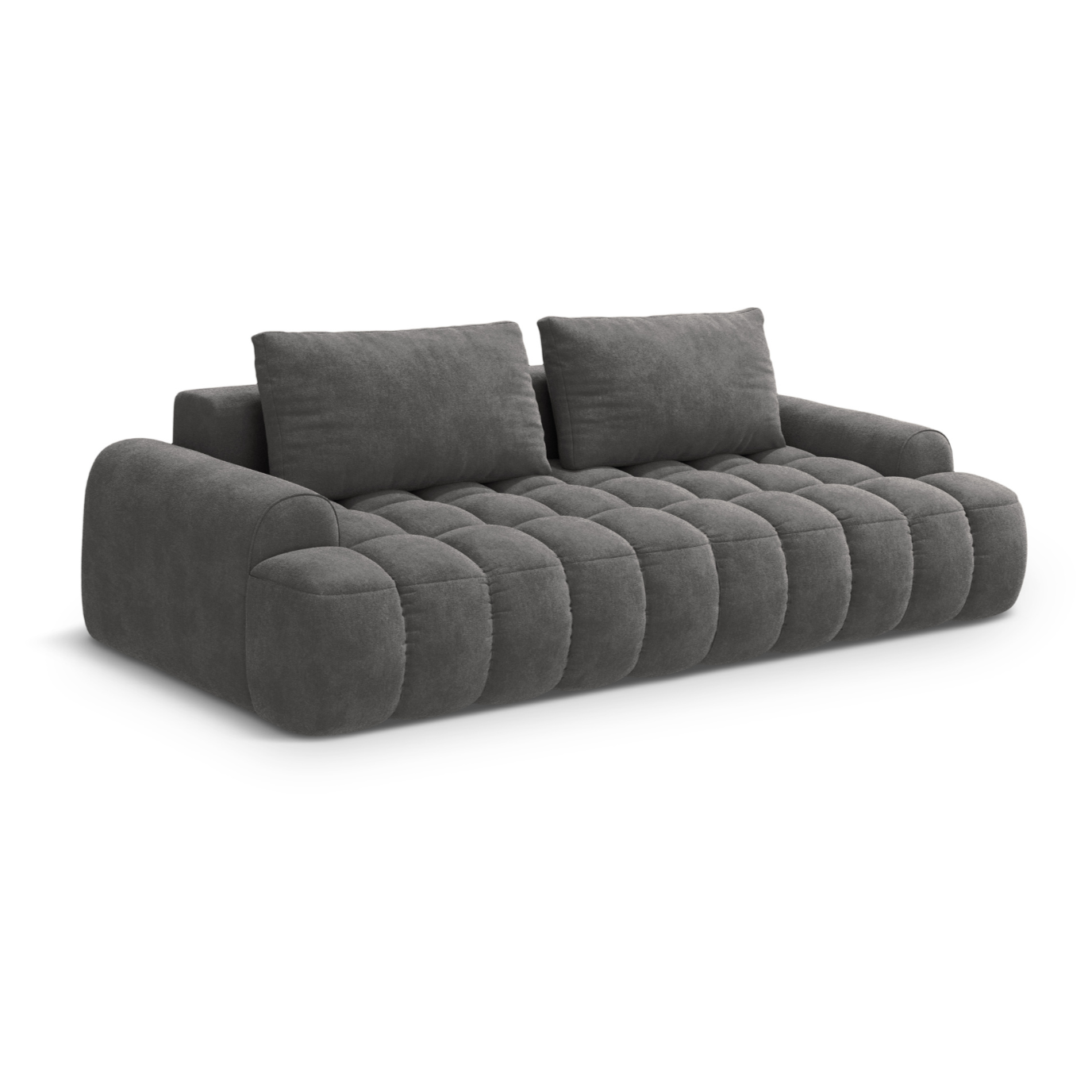 Sofa aus Samt mit Schlaf-Funktion für 4 Personen LINZ dunkelgrau