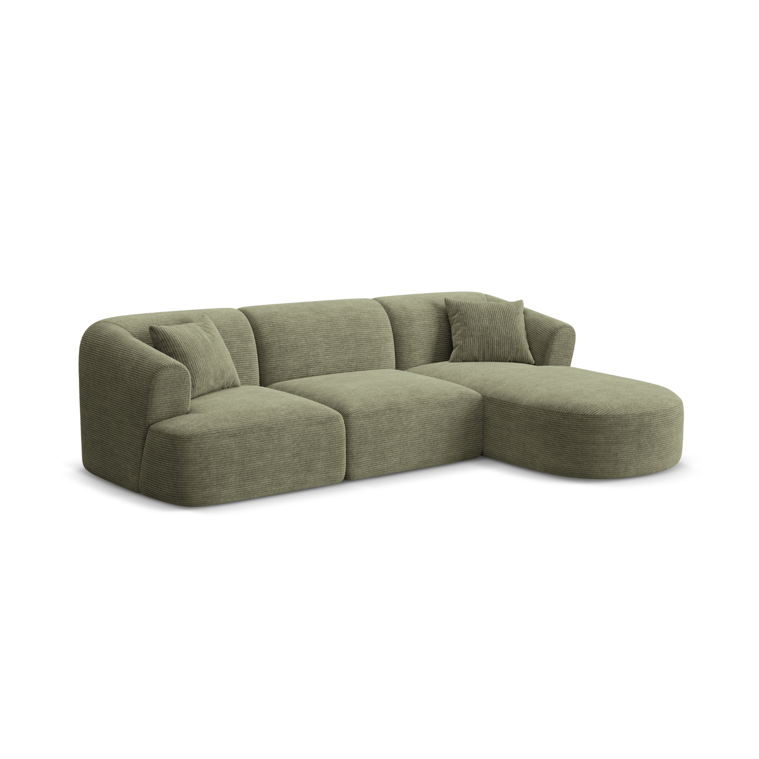 Right-facing 4-seater CAMPI green corduroy