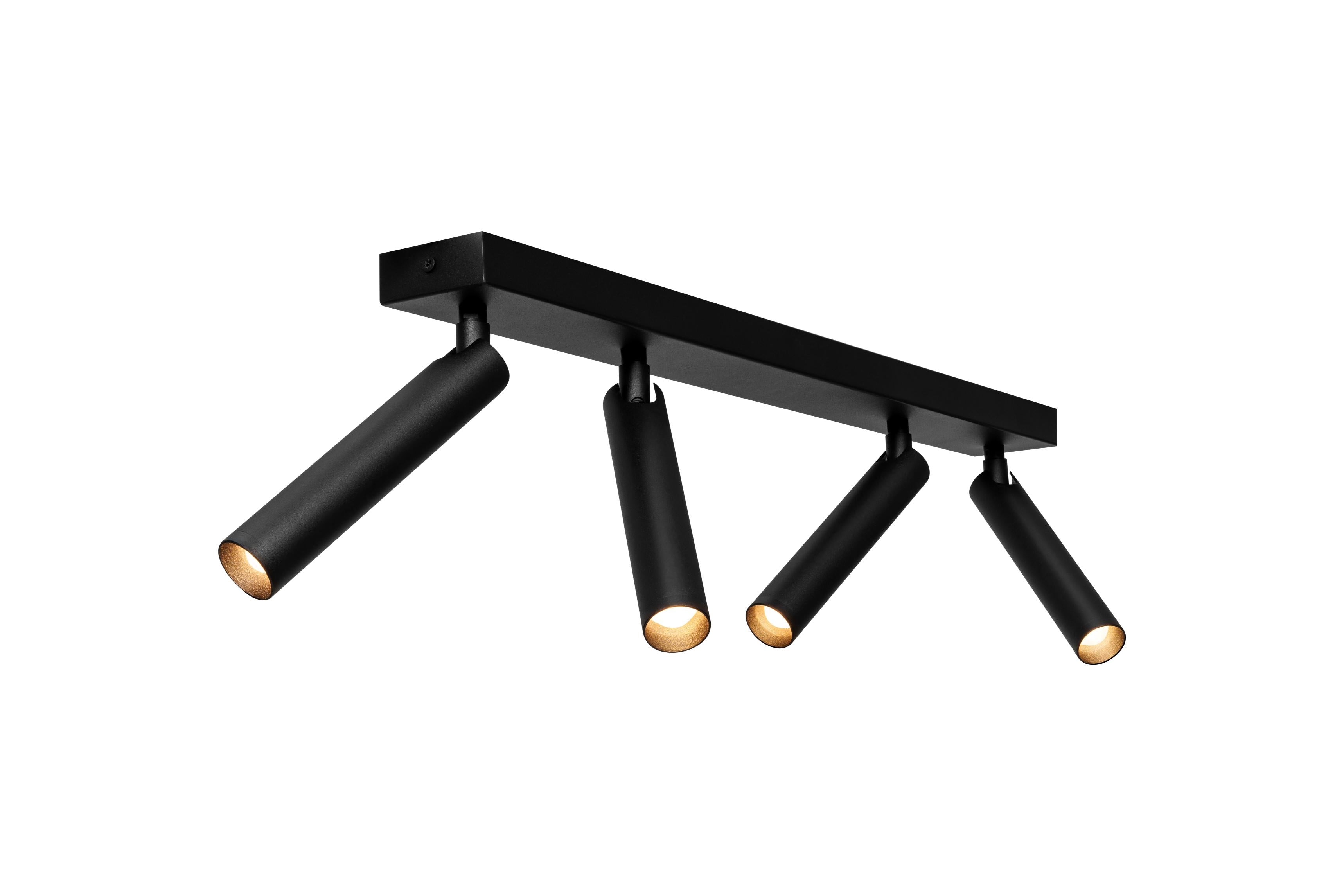 ROLL 4 Black Ceiling Lamp