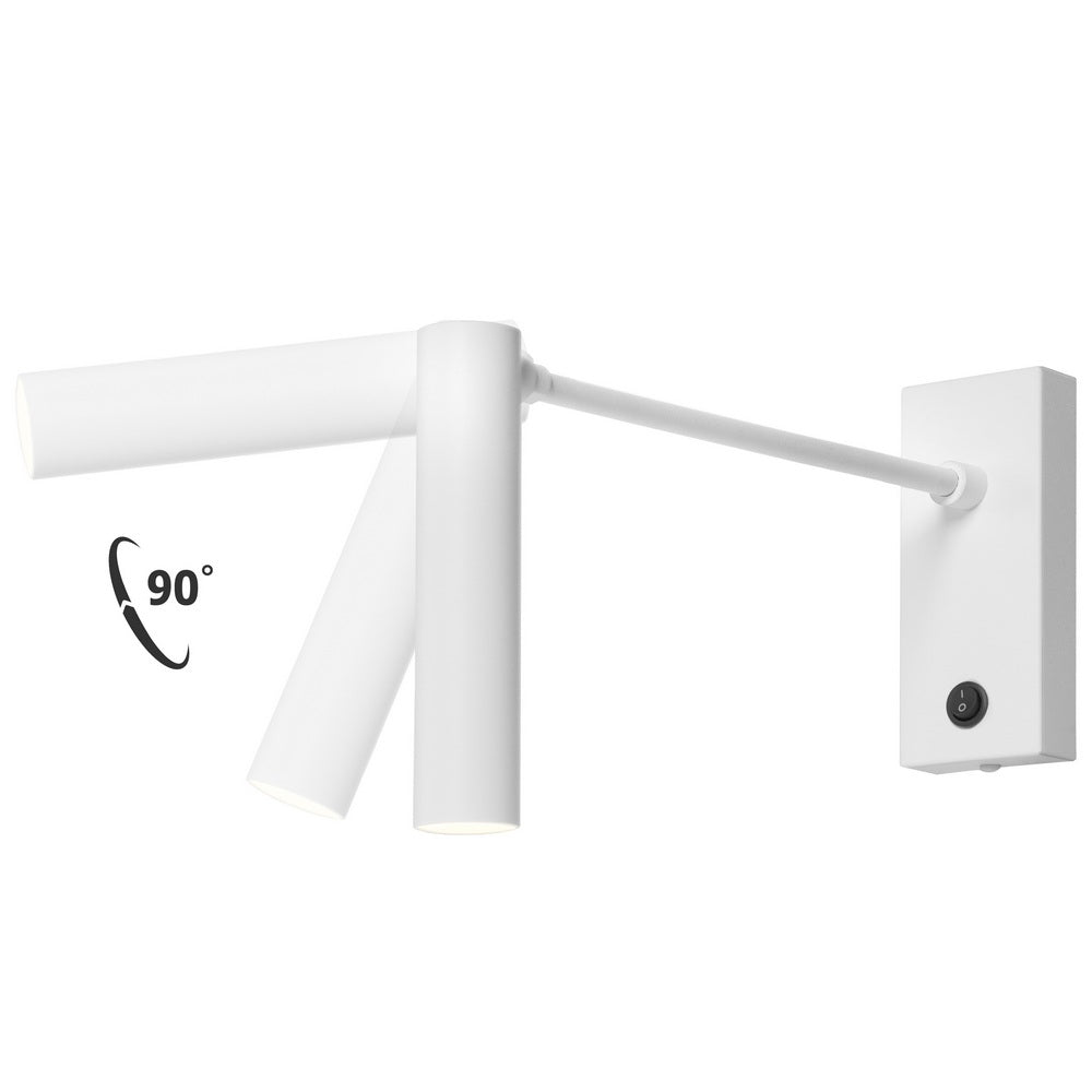 White ROLL Wall Lamp with Arm
