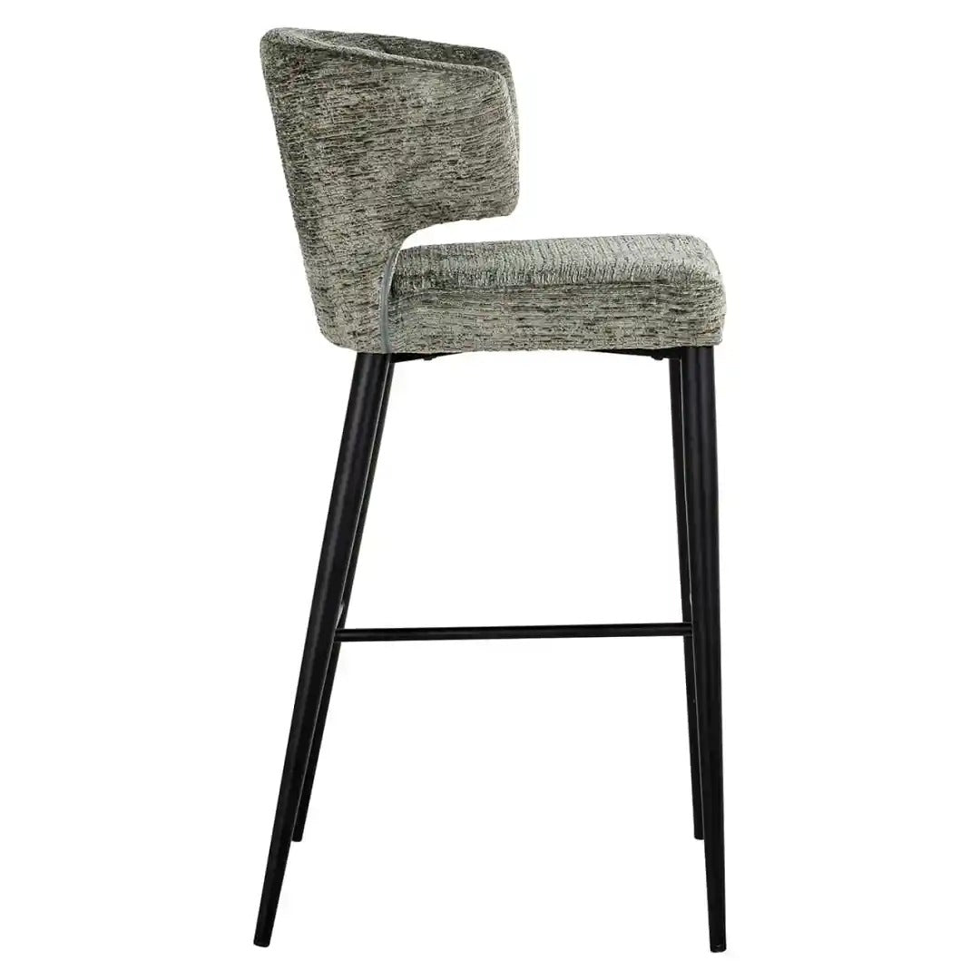 TAYLOR gray bar stool with black base