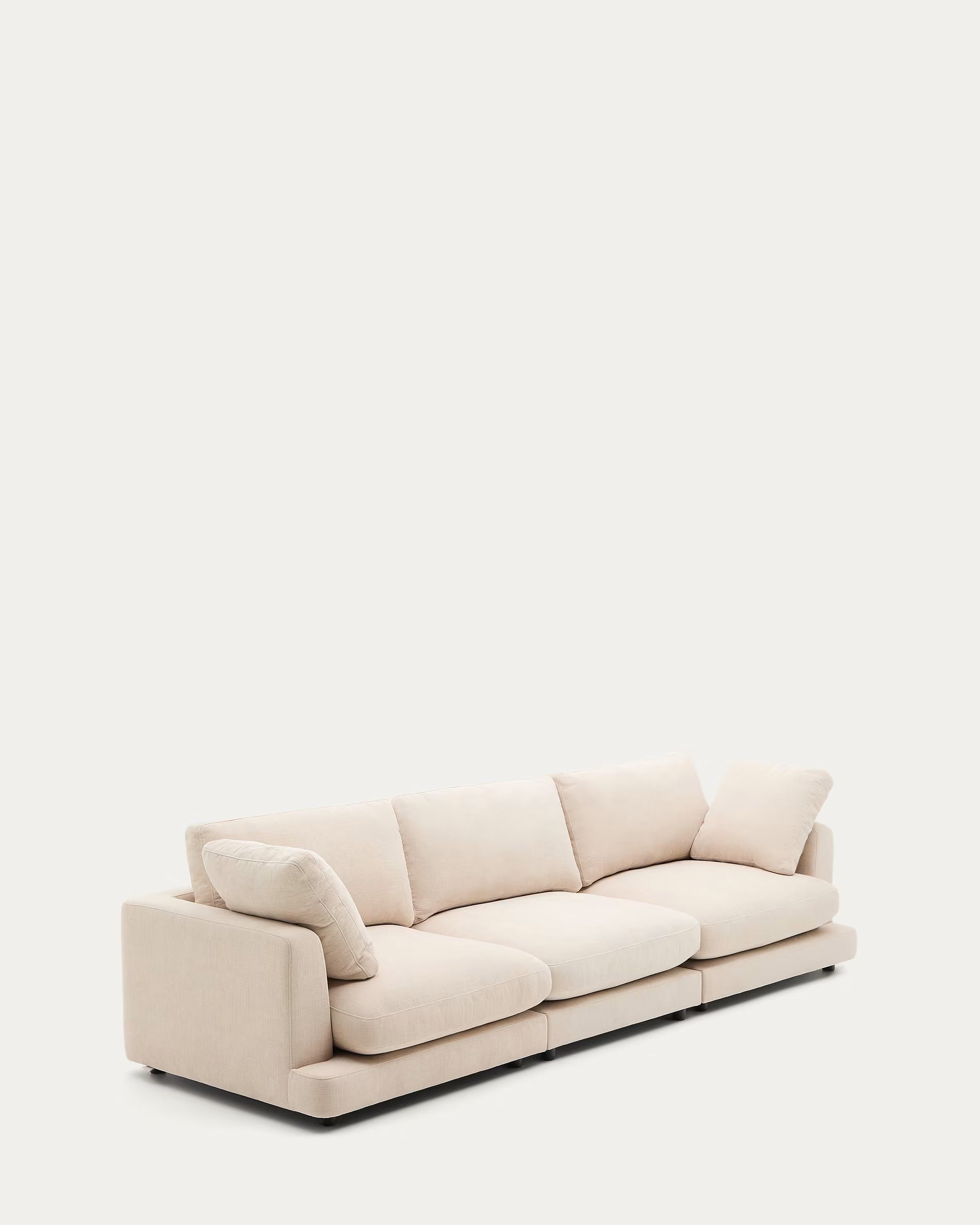 4-seater GALA sofa in beige chenille