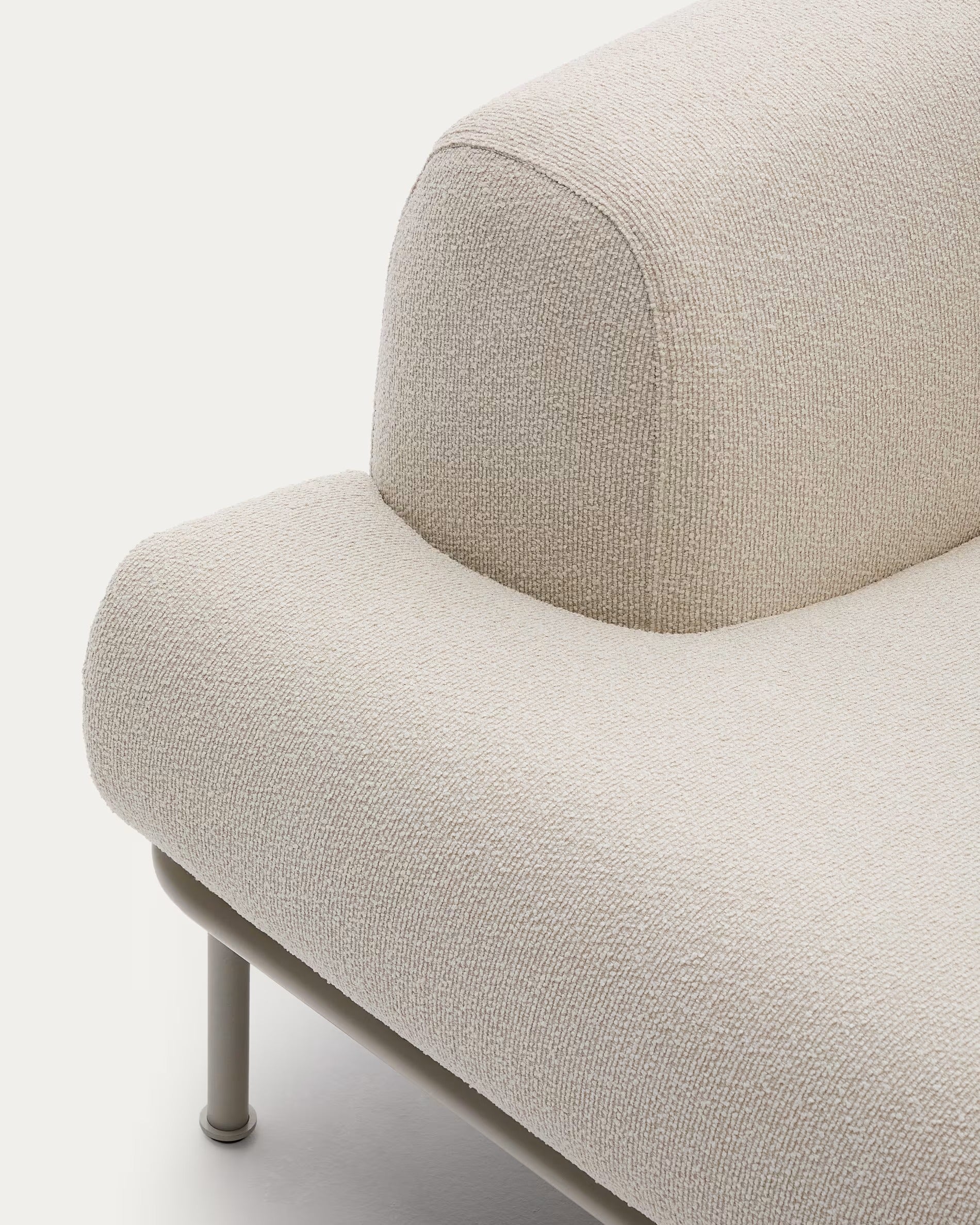 AURUM 3-Sitzer-Sofa, ecrufarbene Chenille mit beigem Untergestell