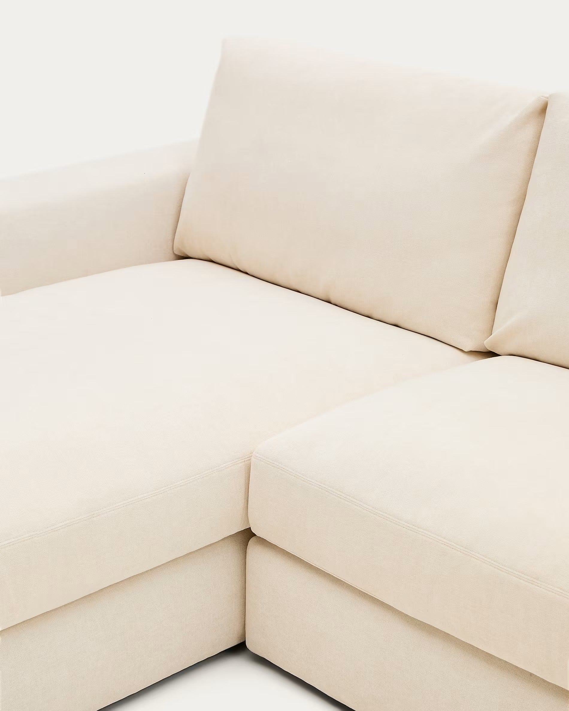 3-seater left-facing corner sofa ALEA ecru chenille