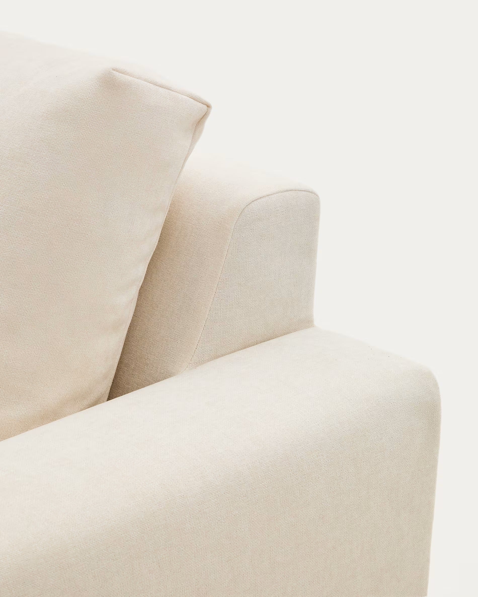 3-seater left-facing corner sofa ALEA ecru chenille