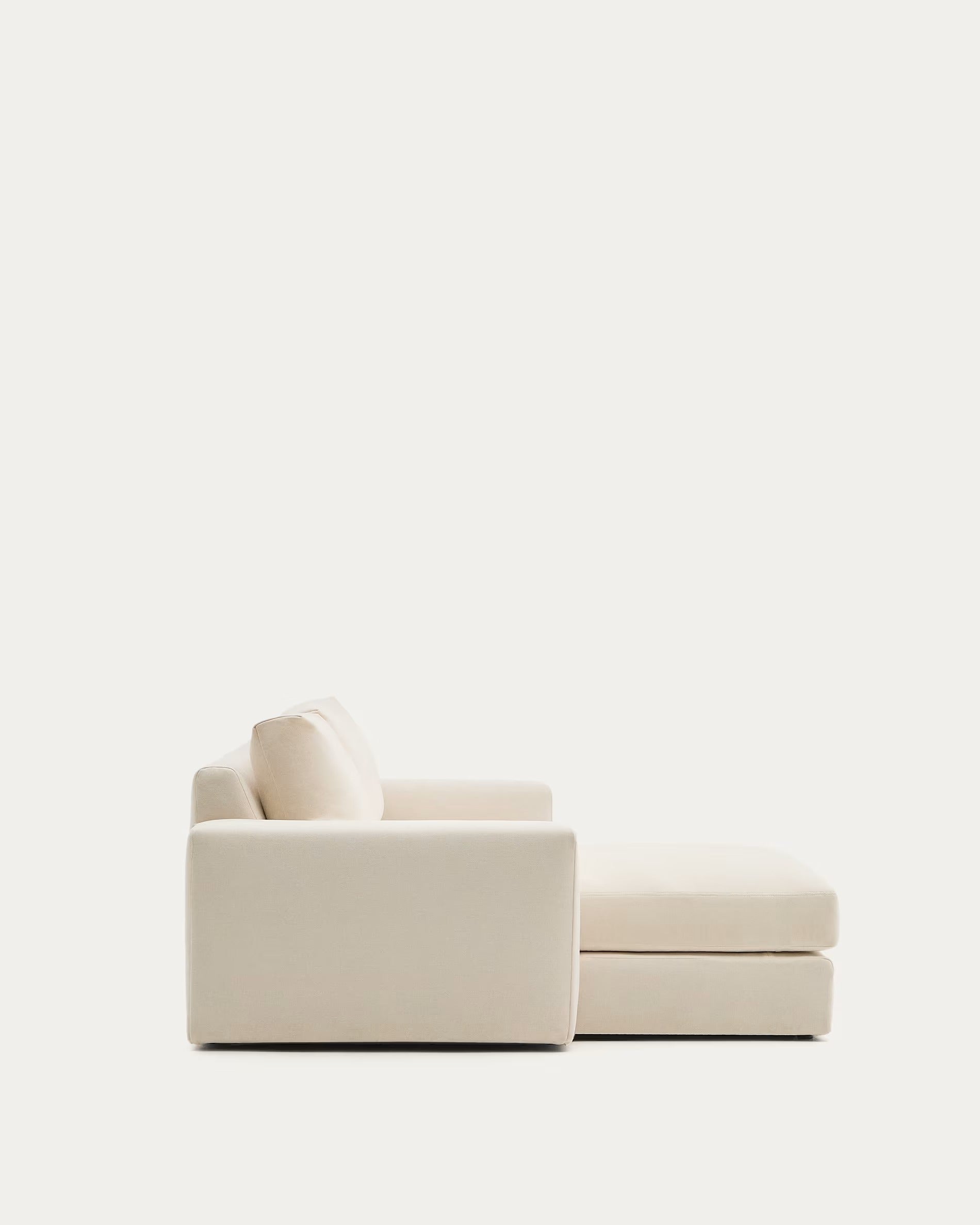 3-seater left-facing corner sofa ALEA ecru chenille