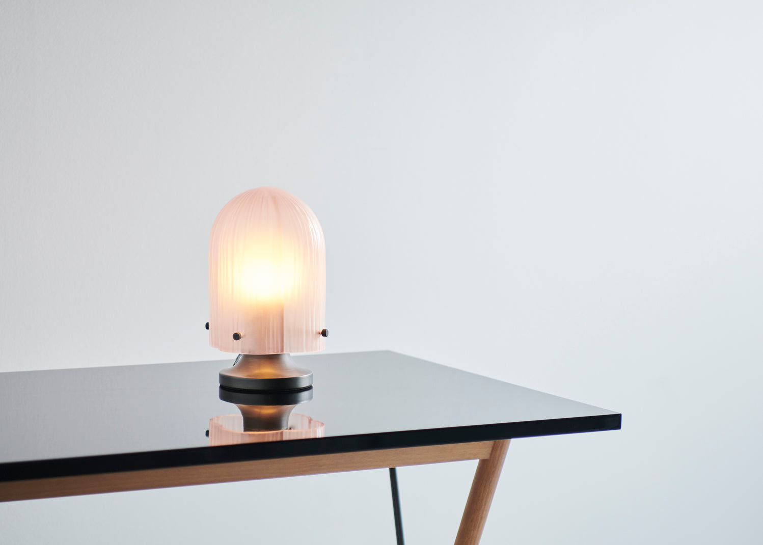 Tischlampe SEINE rosa Glas