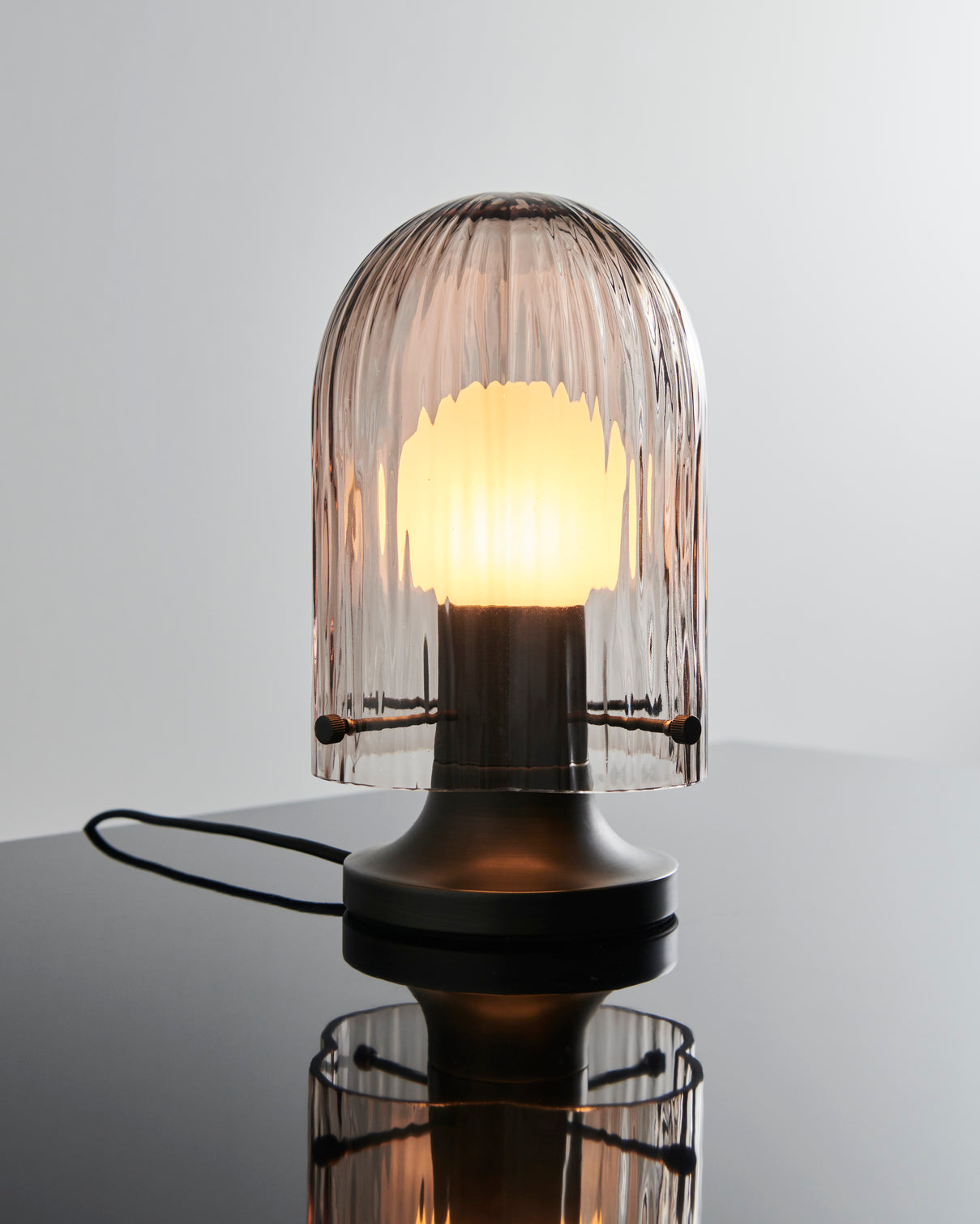 Tischlampe SEINE rosa Glas