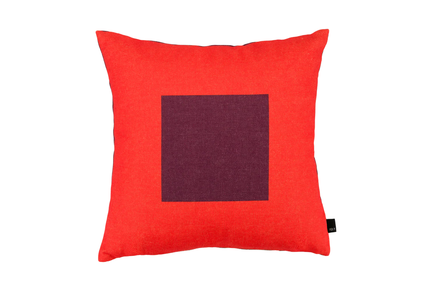 SQUARE Cushion Burgundy with Coral