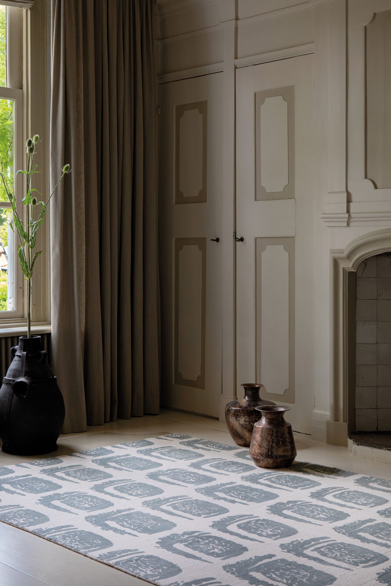 WOODBLOCK GREY Teppich beige-grau