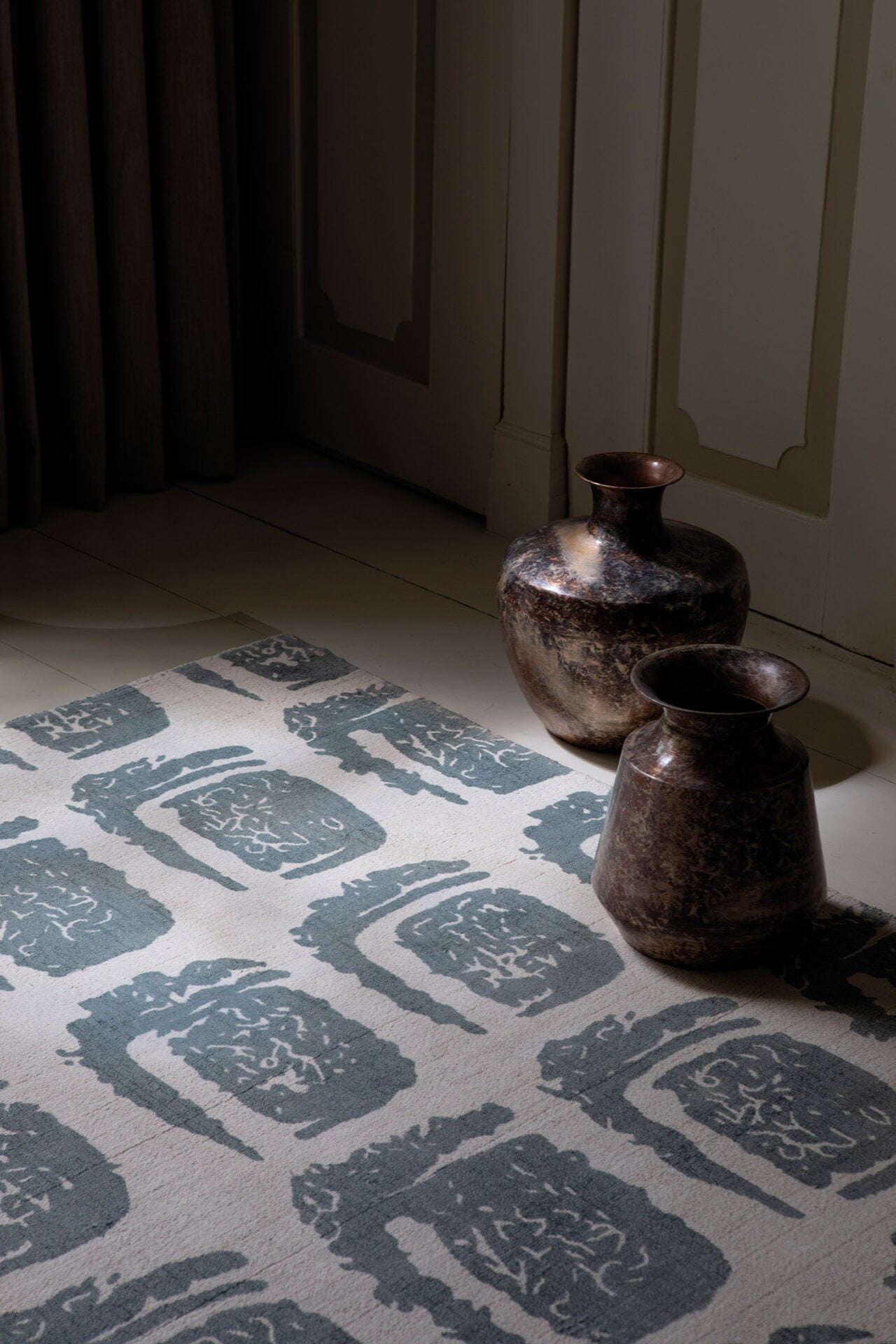 WOODBLOCK GREY Teppich beige-grau