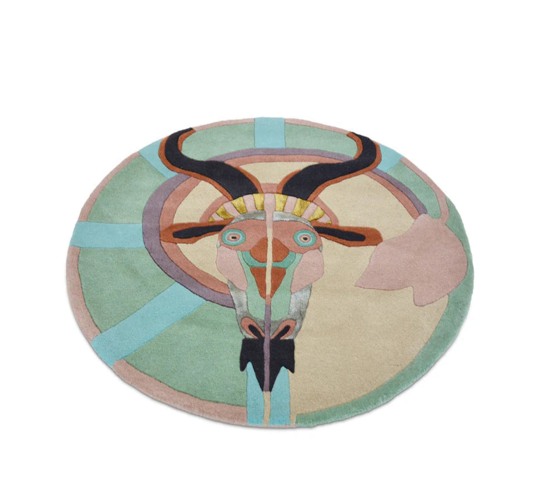 ZODIAC CAPRICORN runder Teppich mint-beige