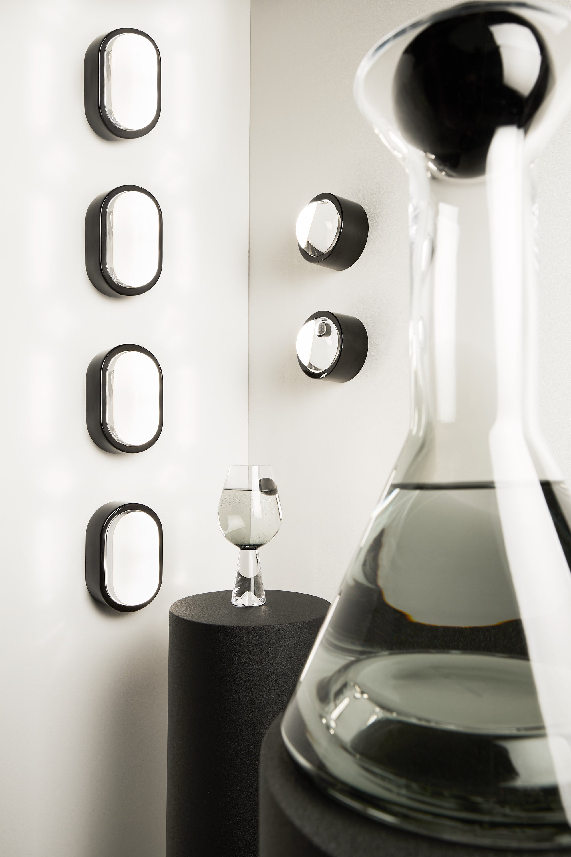 Set of glasses tank black glass