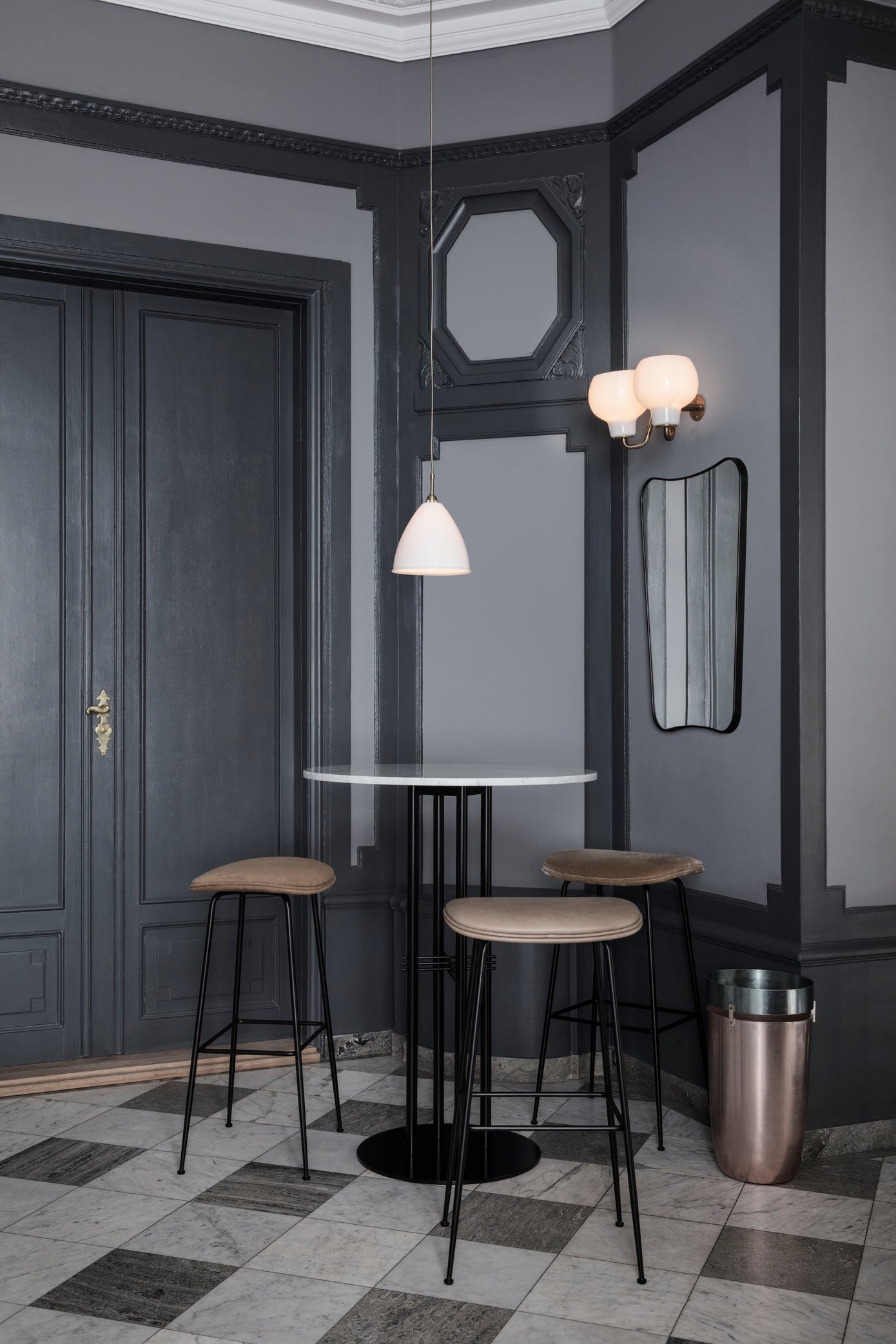 BESTLITE BL9 Pendant Lamp in Brass with Black Shade