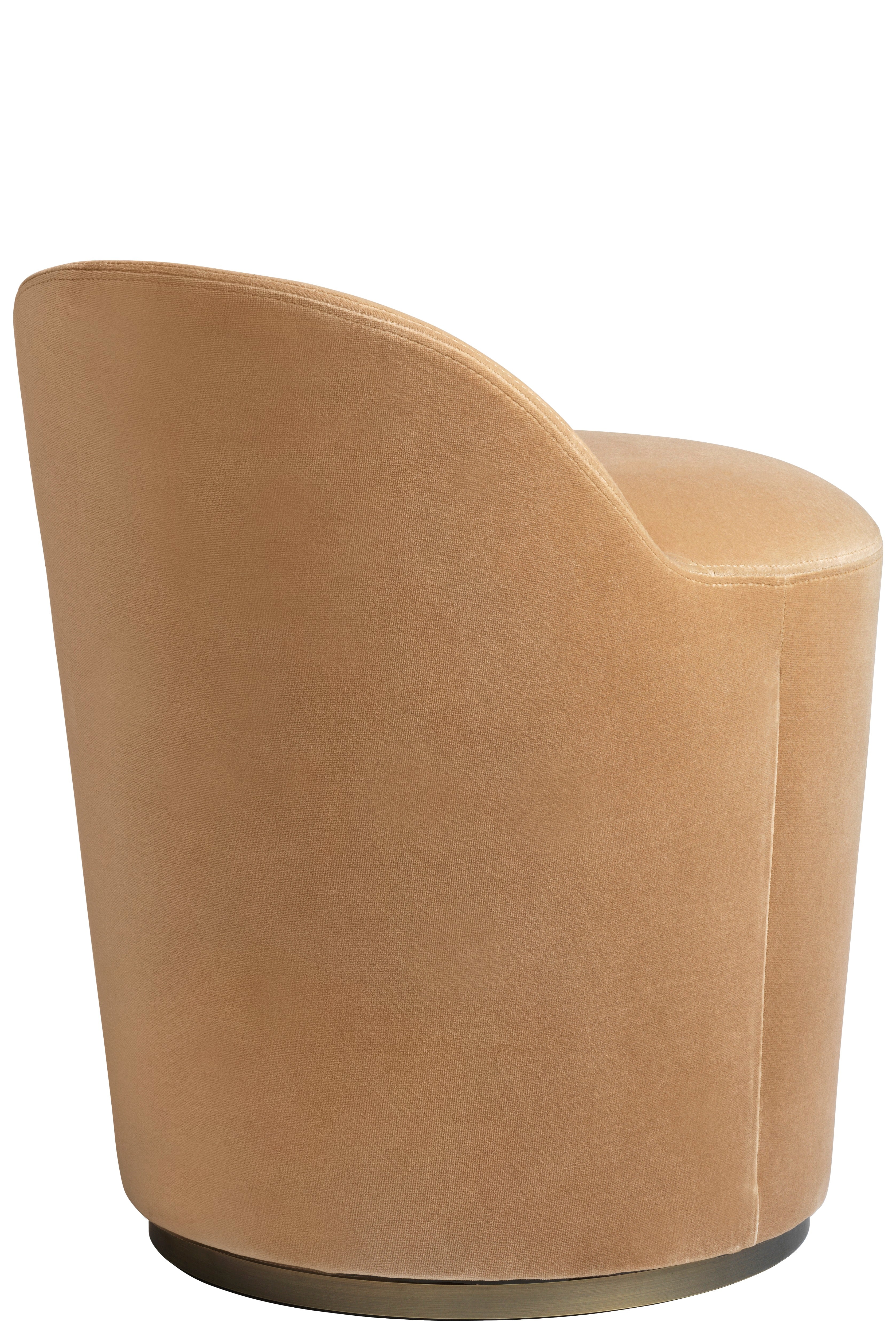 Pouf TAIL gepolstert mit messingfarbenem Fuß