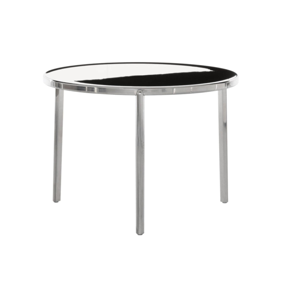TAMBOUR round coffee table polished aluminum