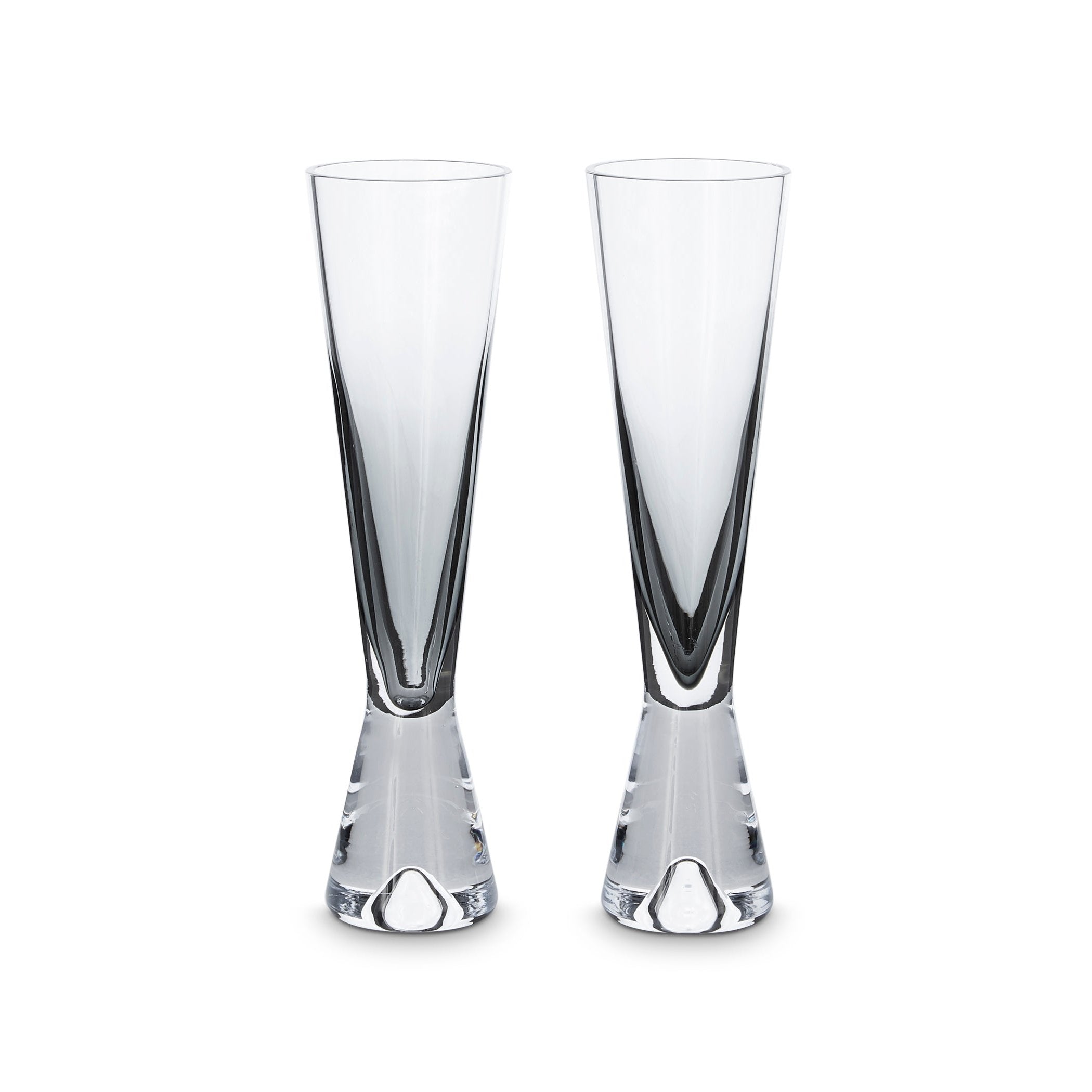 Set of champagne glasses tank black glass