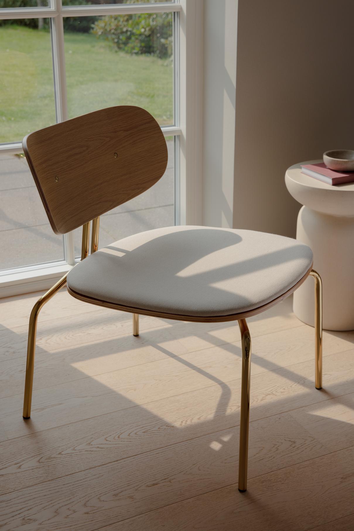 Curious armchair brown plush with a black base