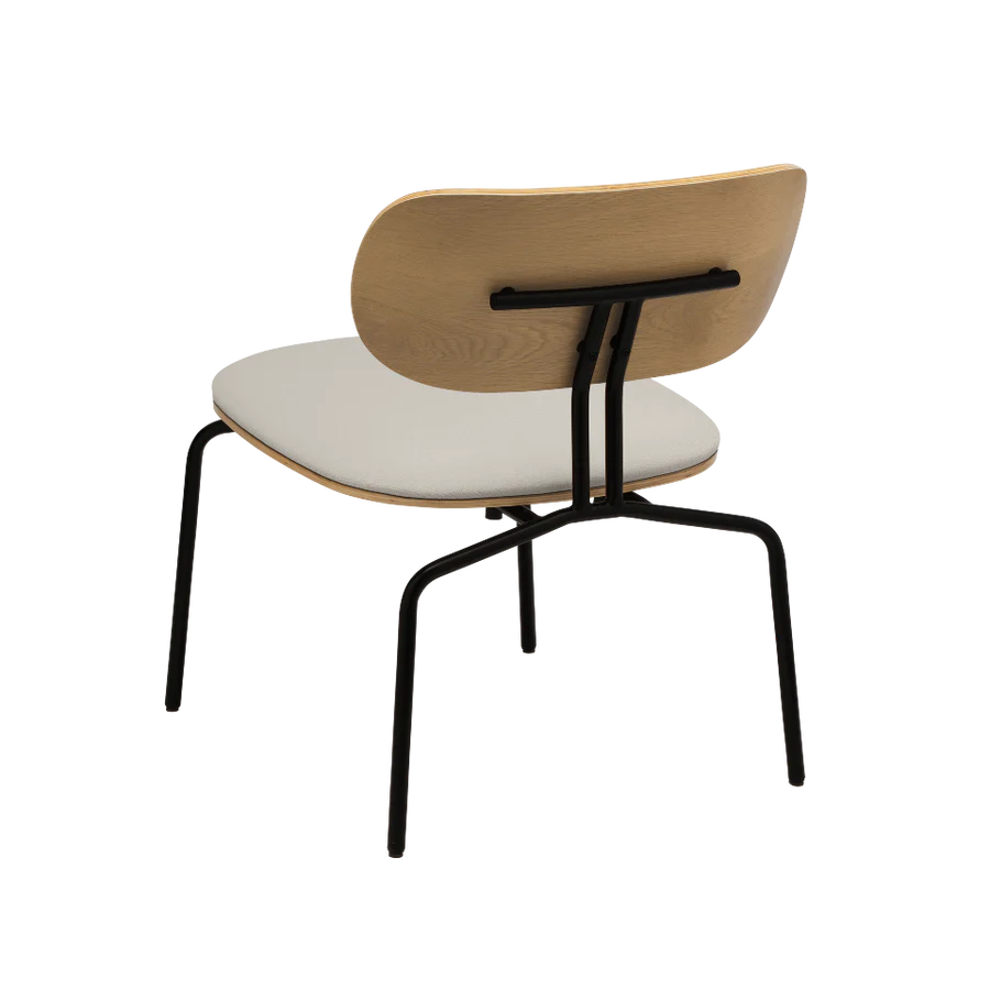 Schwarzer beige neugieriger Sessel mit einer schwarzen Basis
