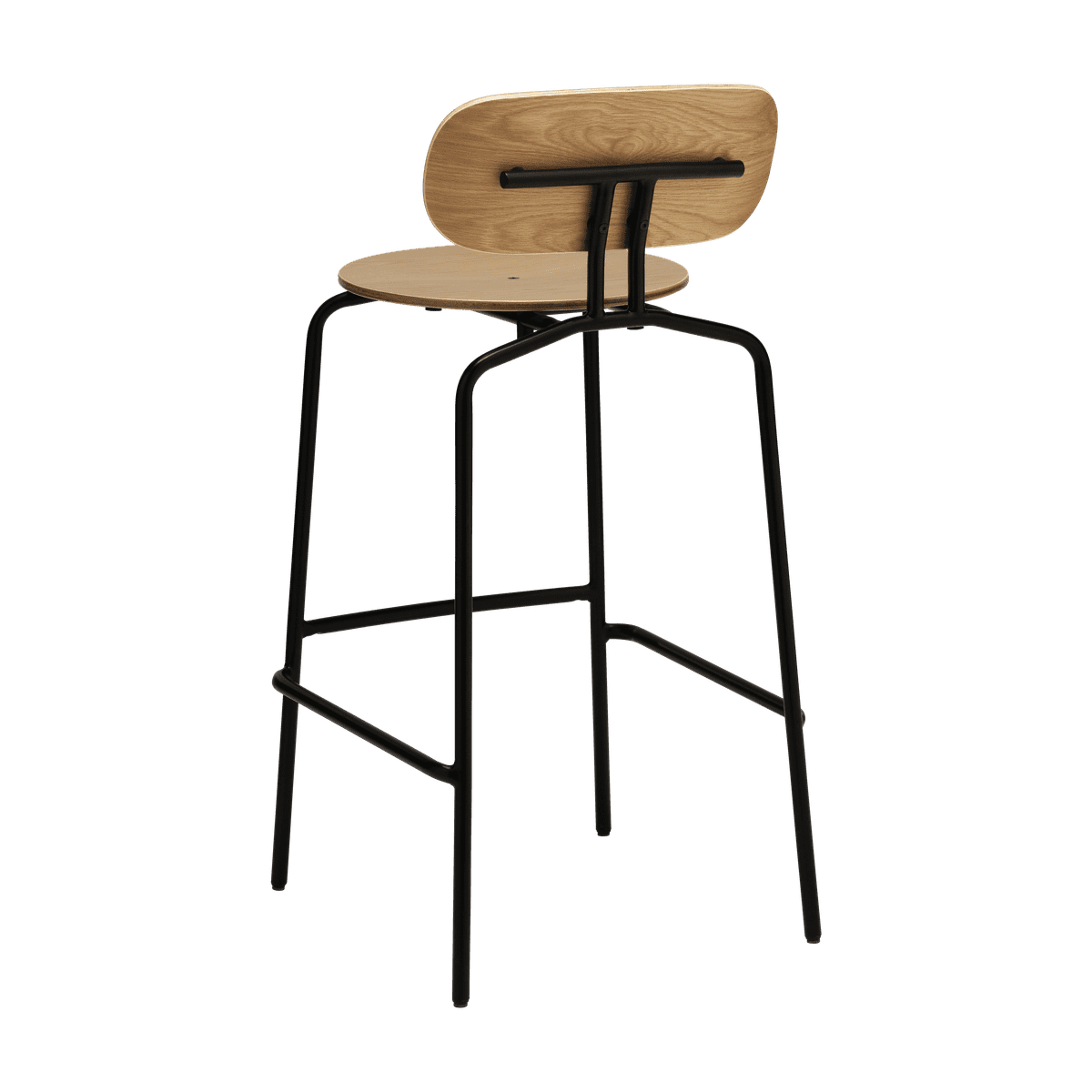 Hocker Curious Oak Veneer with a black base