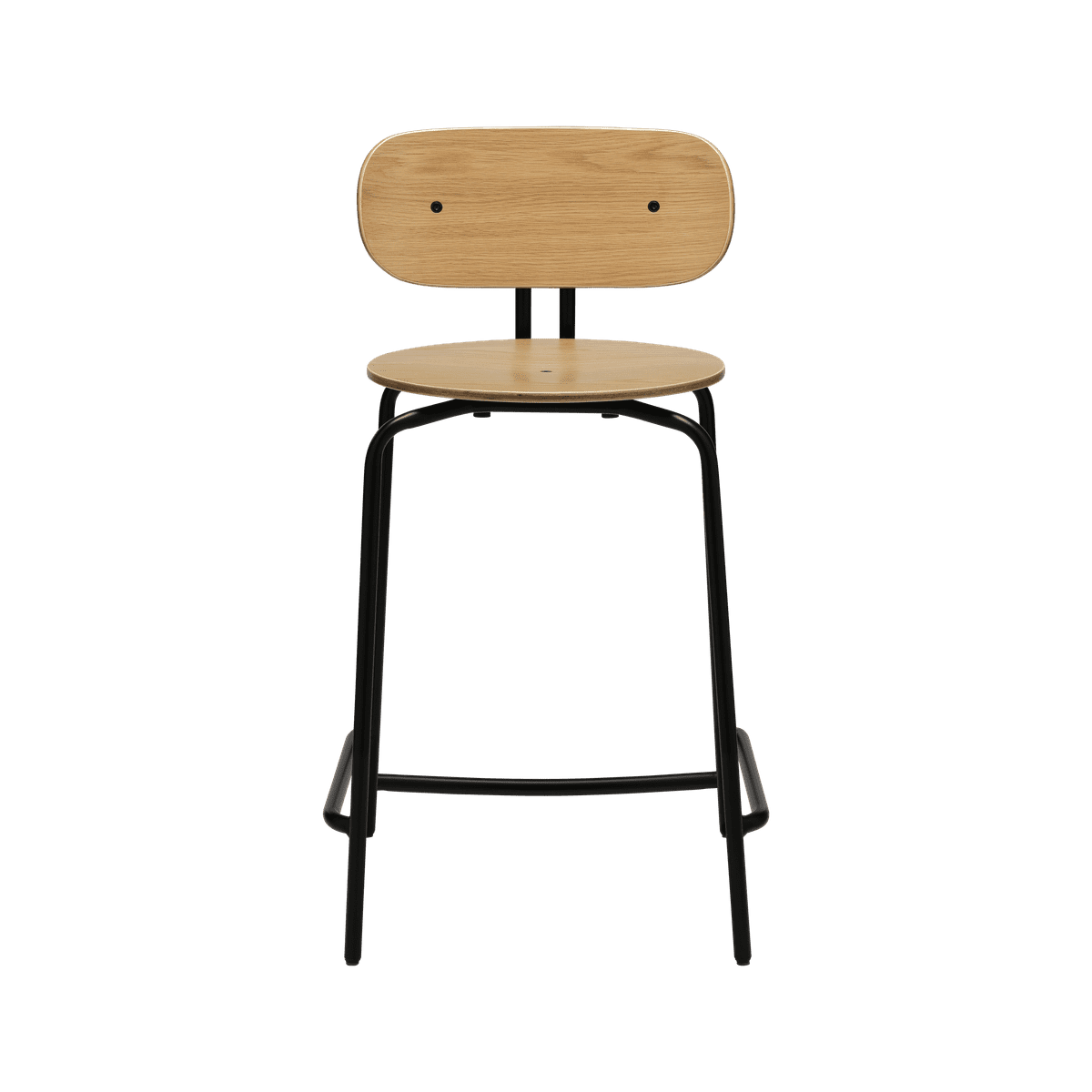 Hocker Curious Oak Veneer with a black base