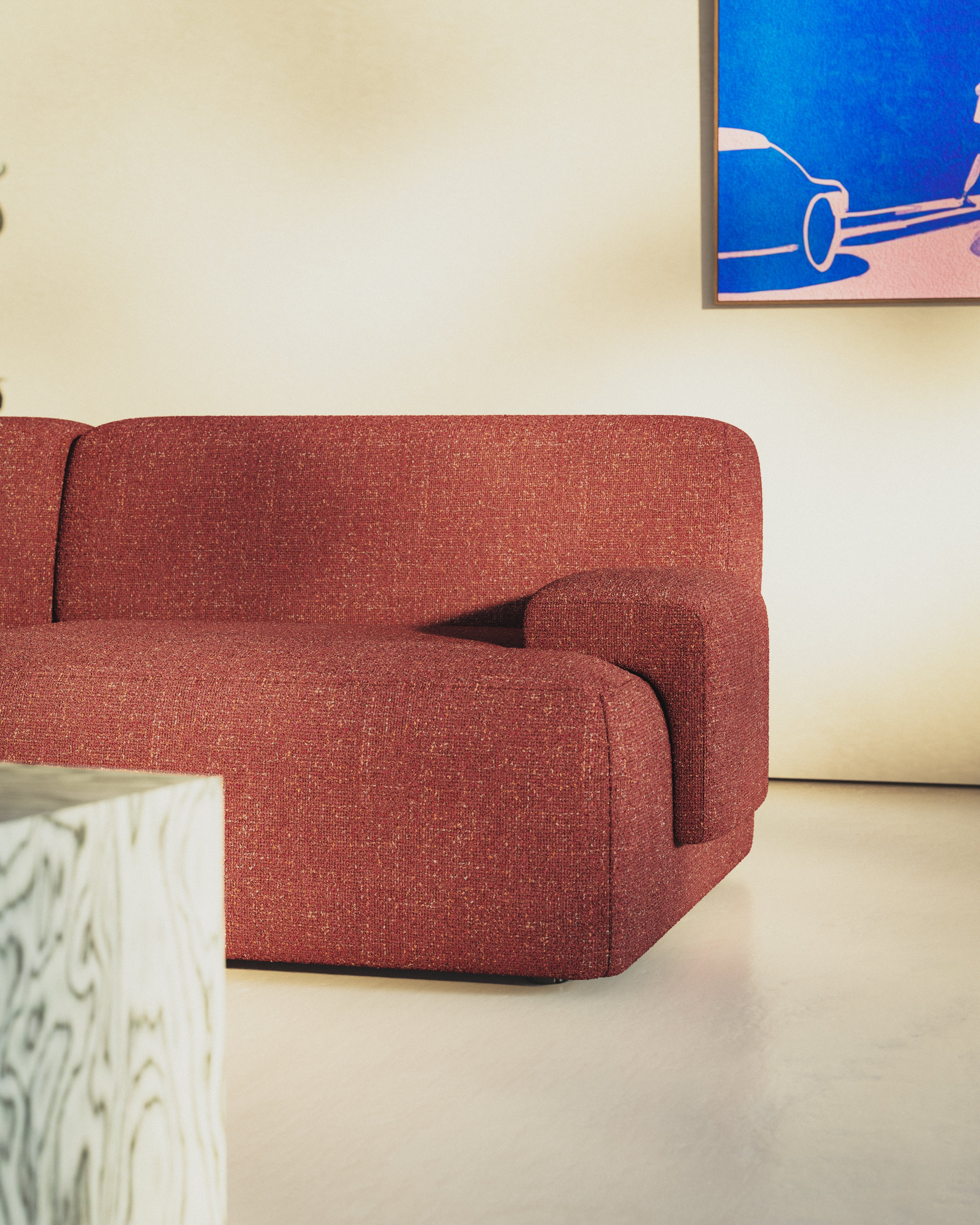 Modular 2-Seater Sofa UMI Chestnut Red