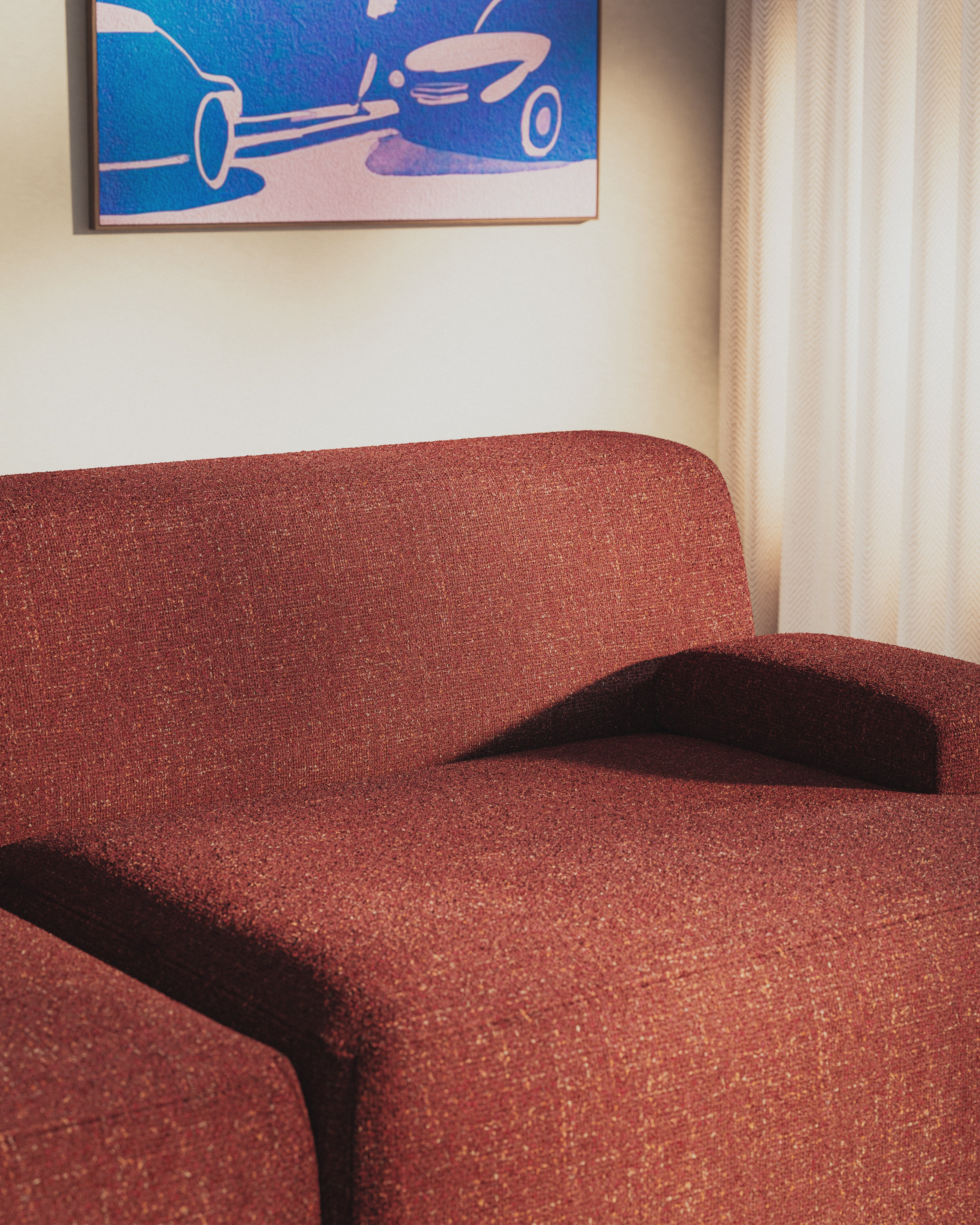 Modular 2-Seater Sofa UMI Chestnut Red