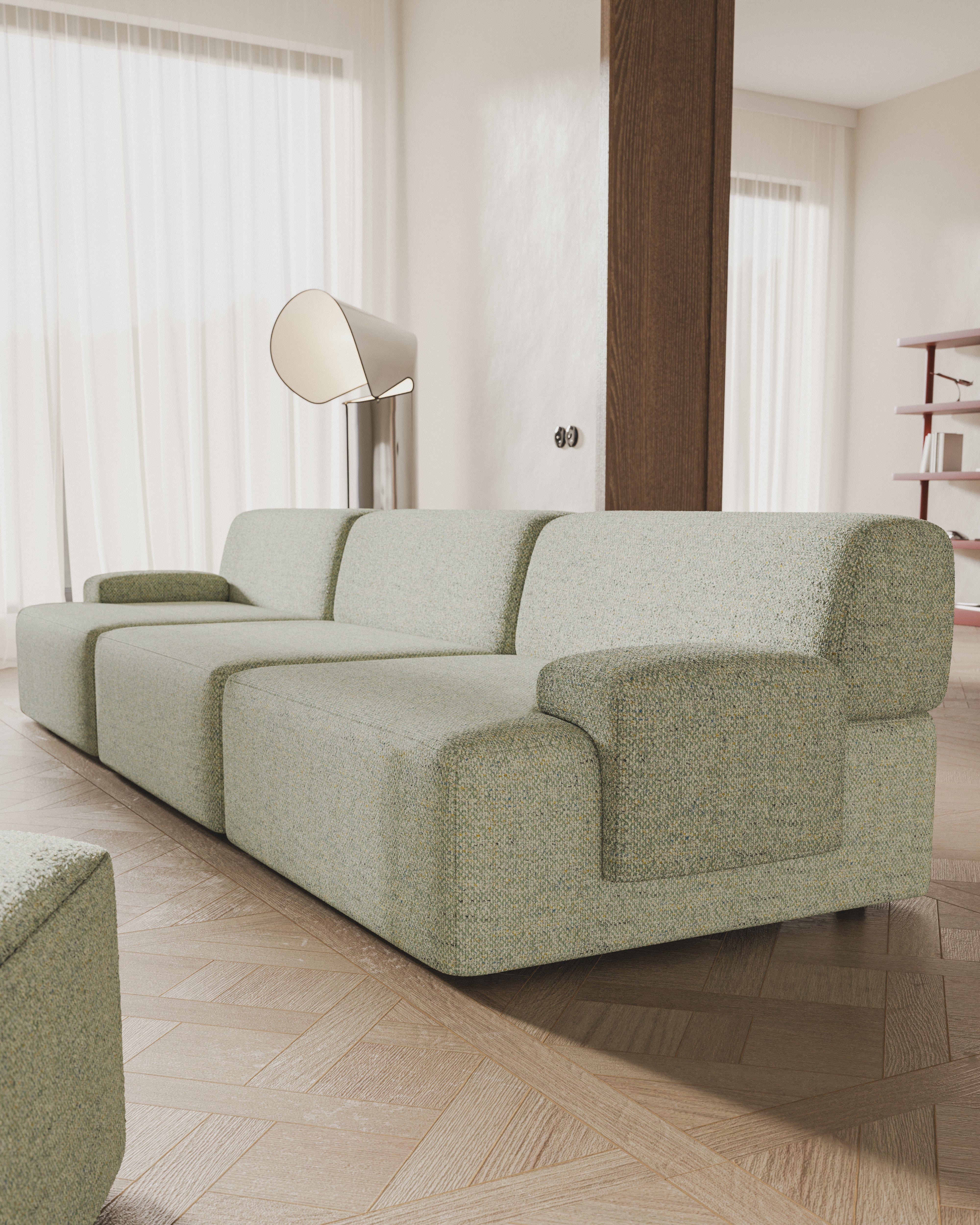 Modular 3-Seater Sofa UMI Light Green