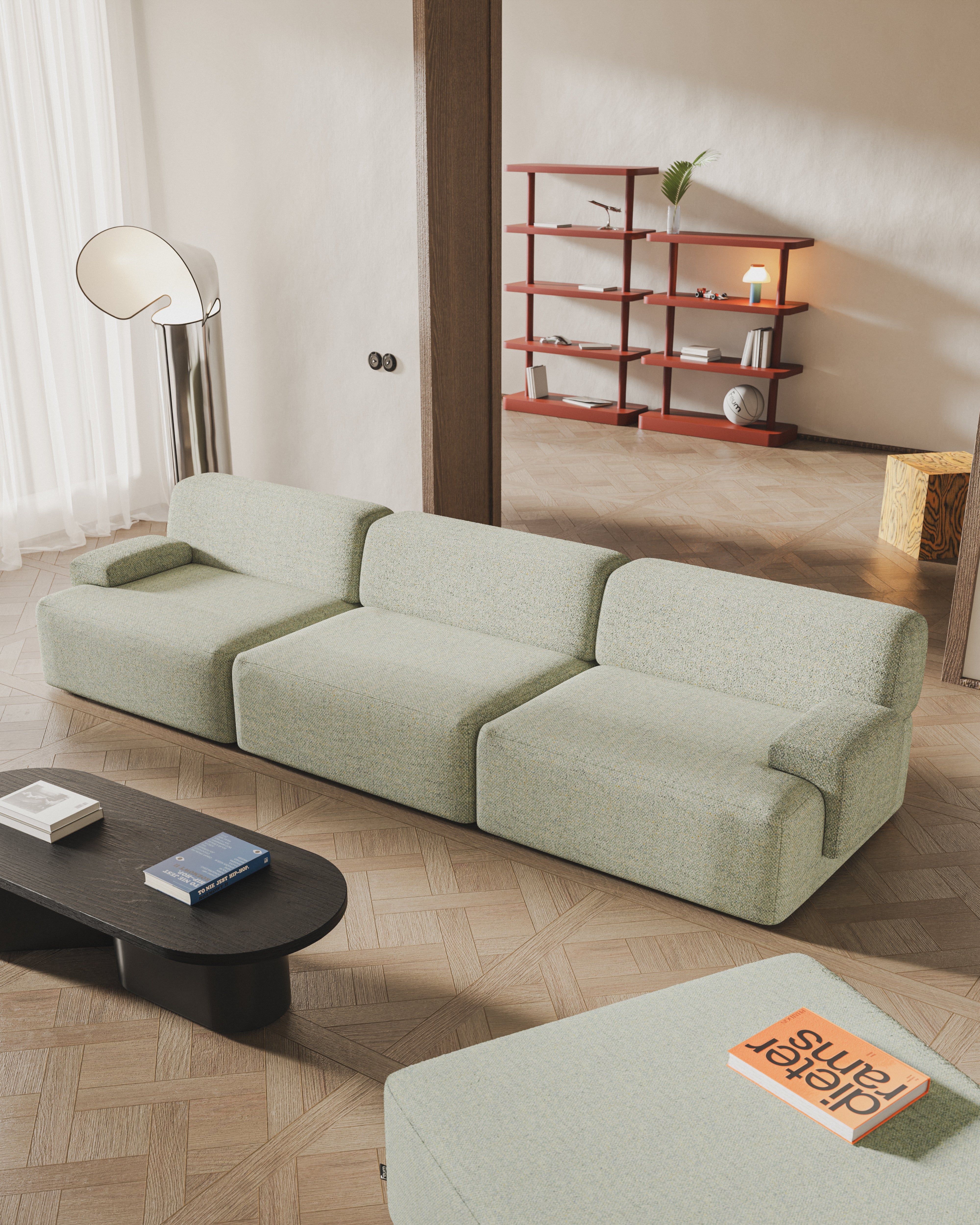 Modular 3-Seater Sofa UMI Light Green