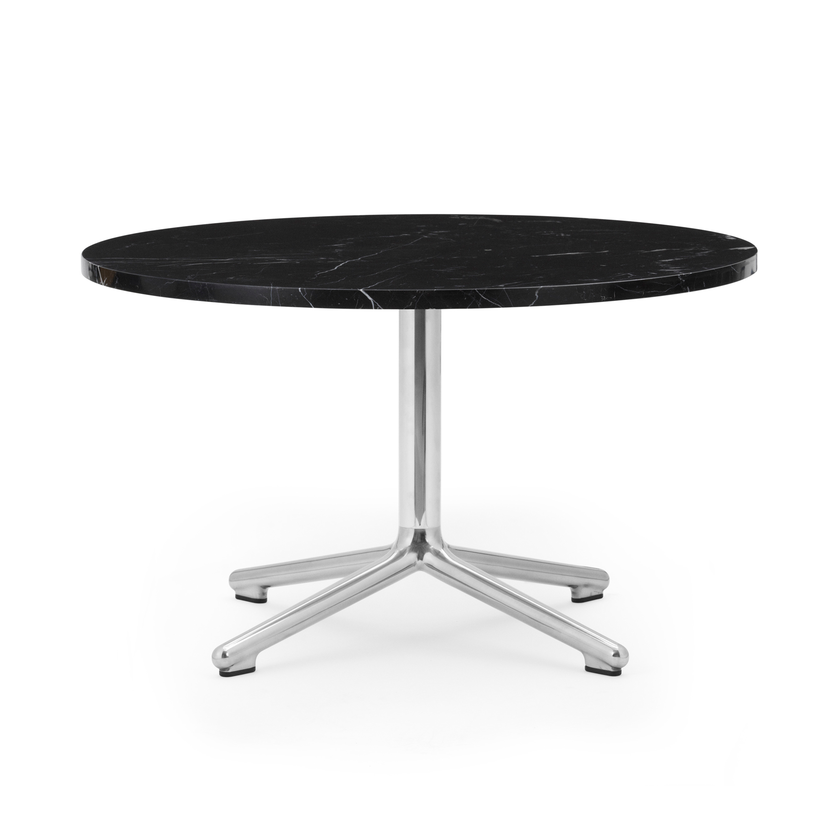 Couchtisch Mondschwarzes Marmoroberteil mit einer Aluminiumbasis