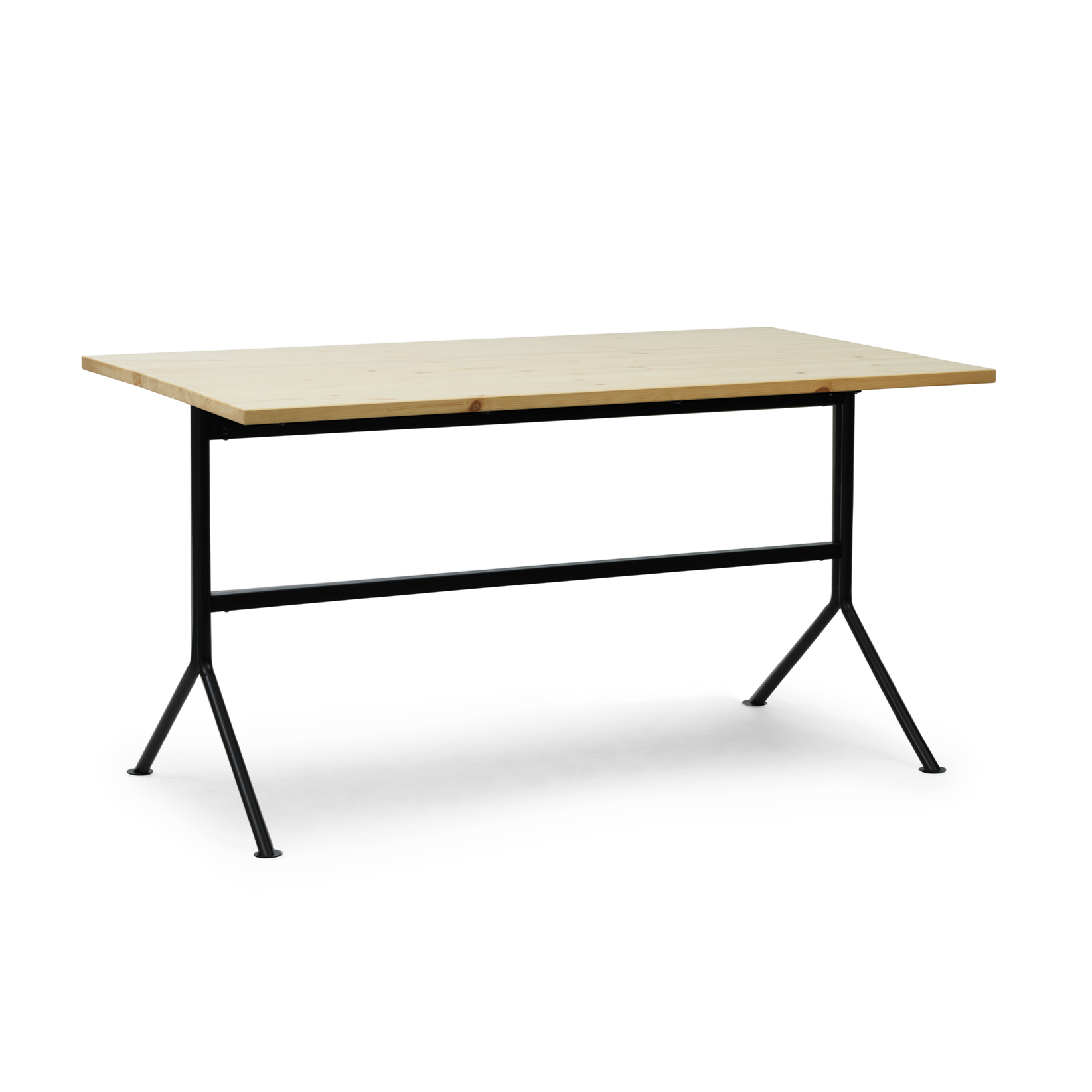 Kip desk, a natural pine with a black base