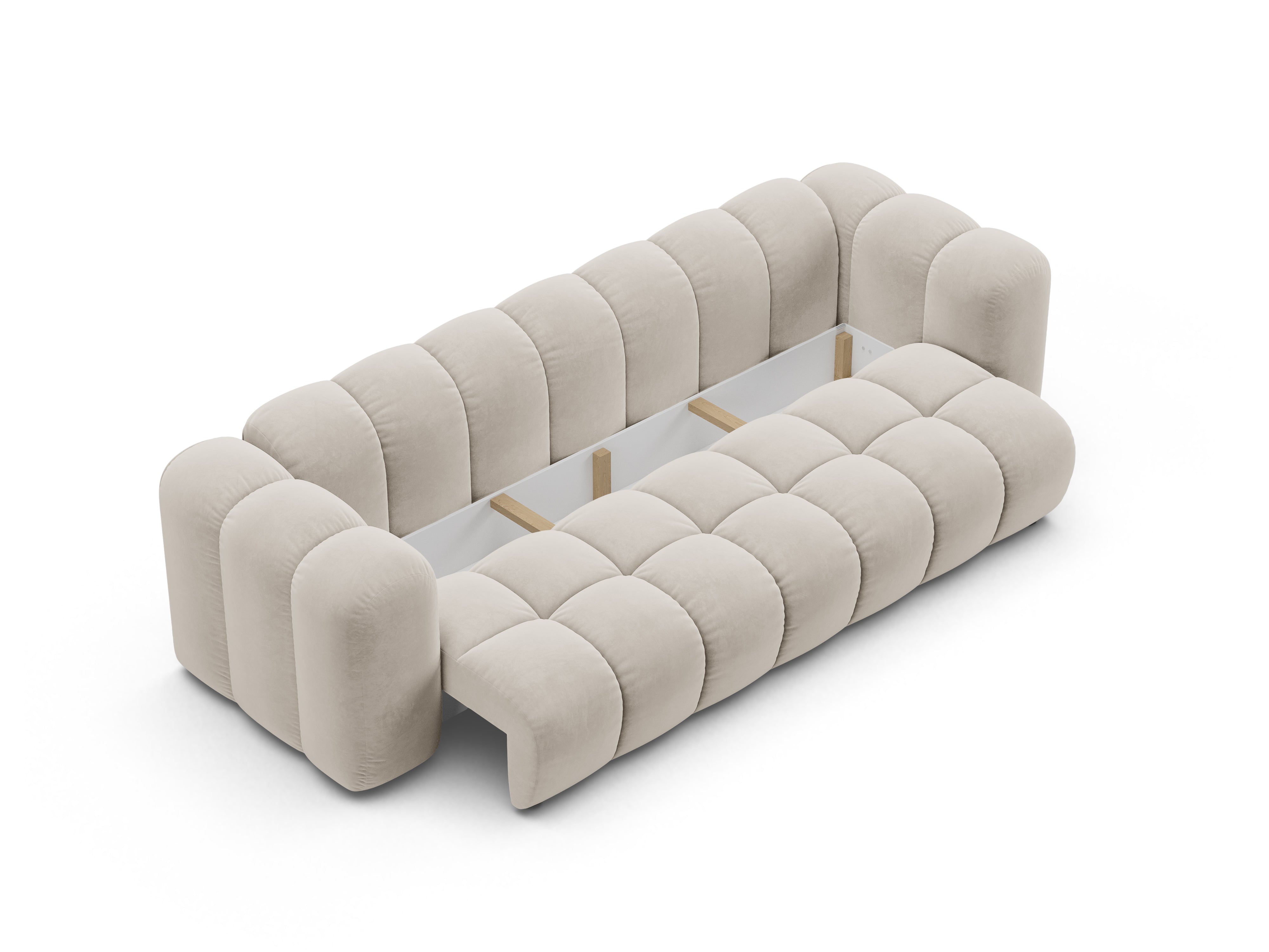 Sofa aksamitna z funkcja spania ASTRO ecru