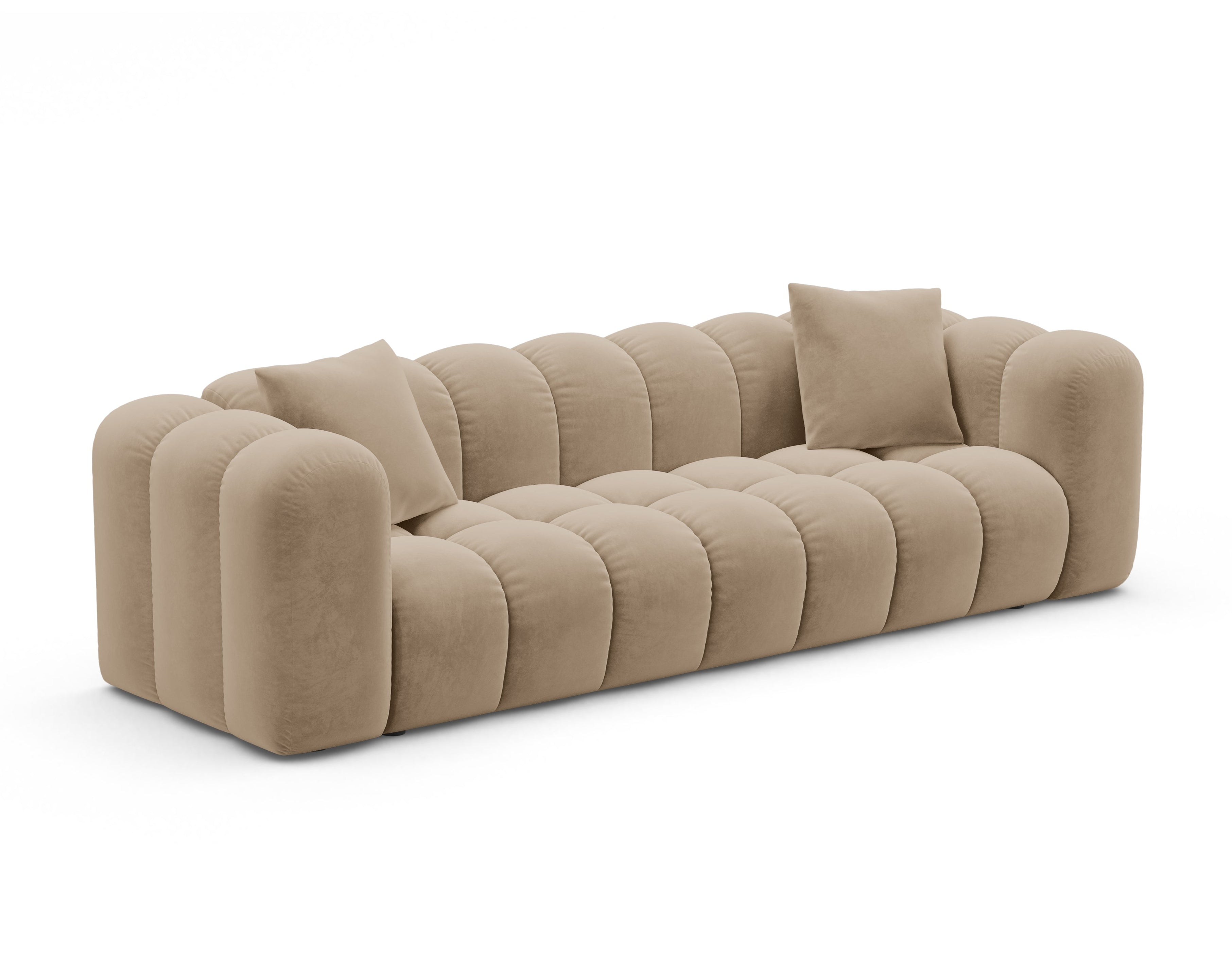 Sofa aksamitna z funkcja spania ASTRO piaskowy