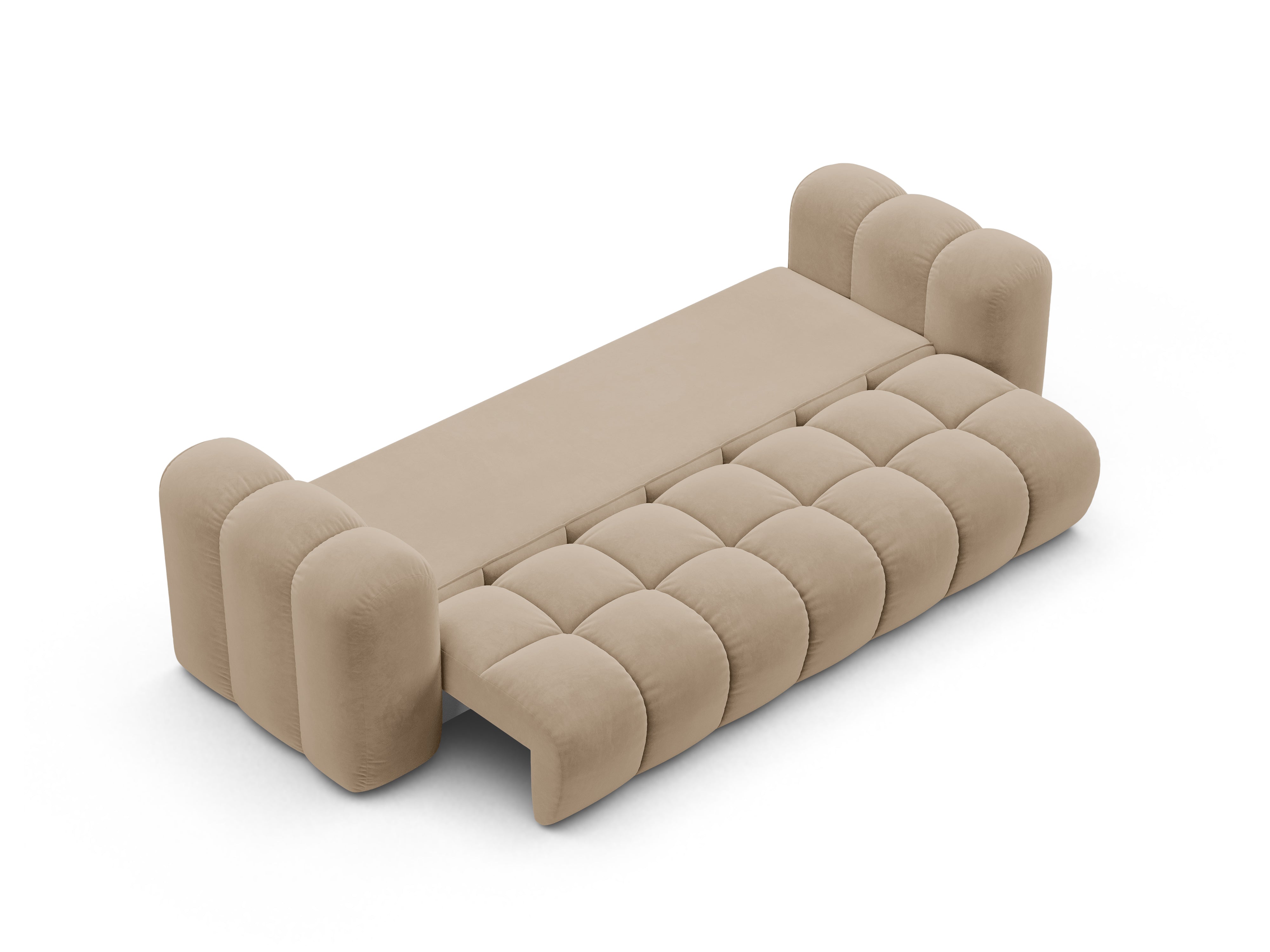 Sofa aksamitna z funkcja spania ASTRO piaskowy