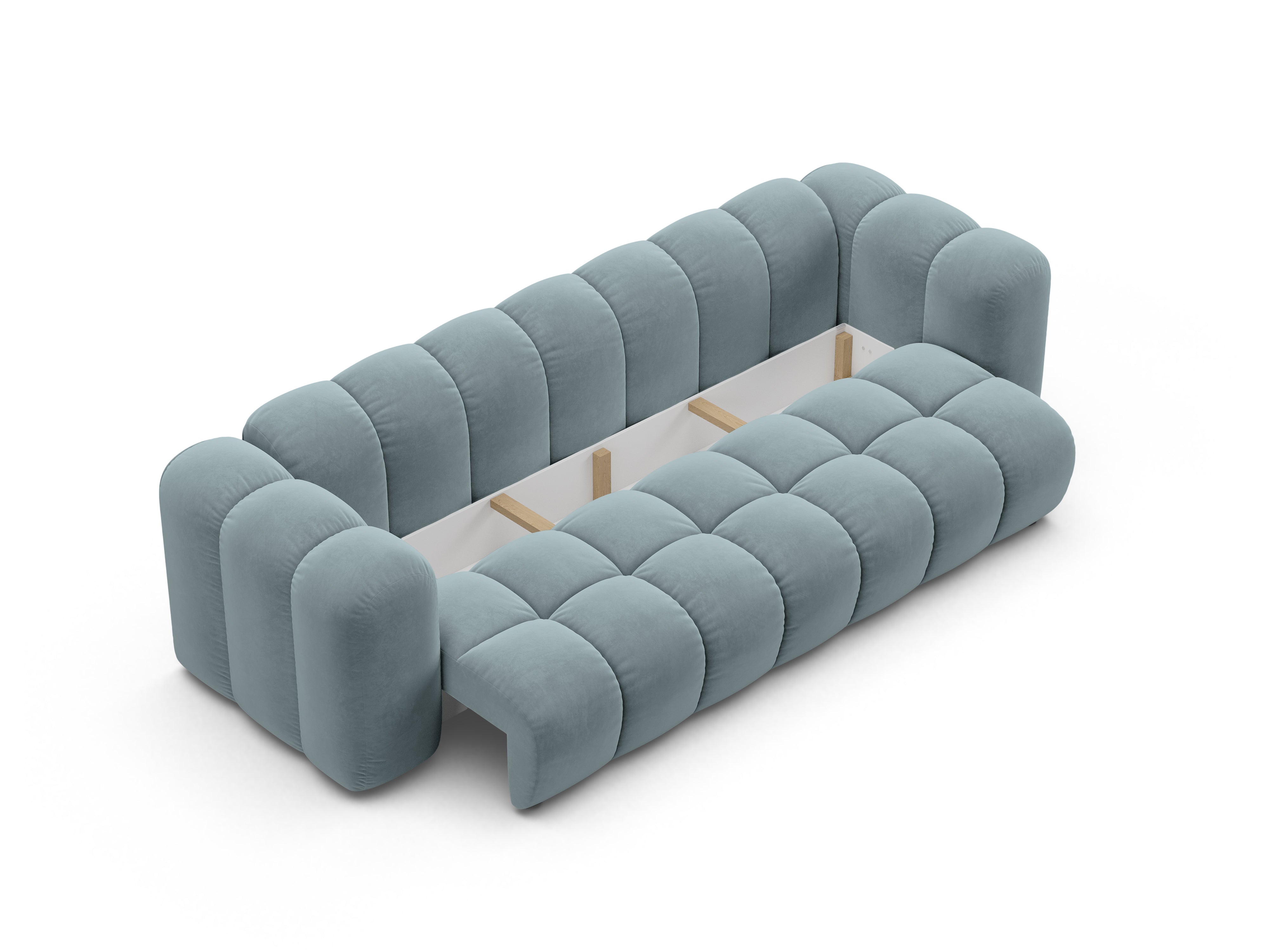 Sofa aksamitna z funkcja spania ASTRO jasnoniebieski