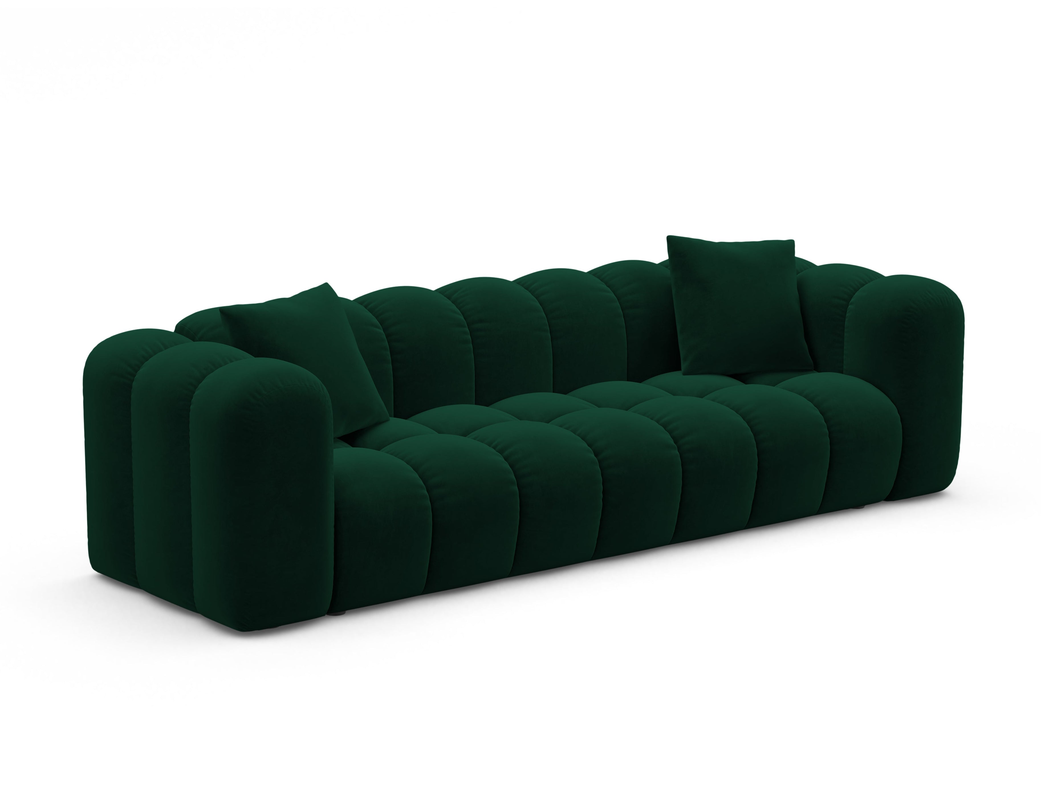 Sofa aus Samt mit Schlaf-Funktion ASTRO in Flaschengrün